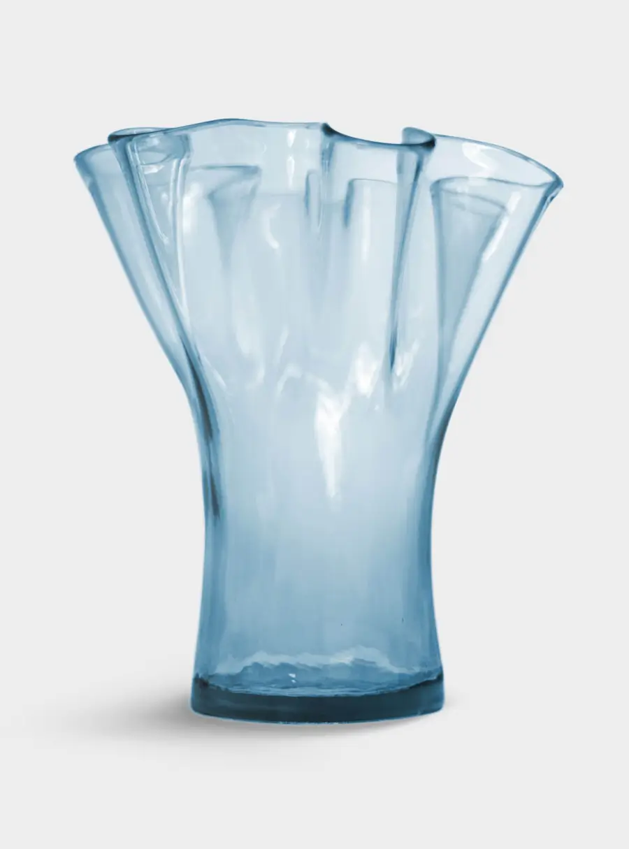 Ваза для цветов, 23 см, стекло, голубая, Artesania ,image-1