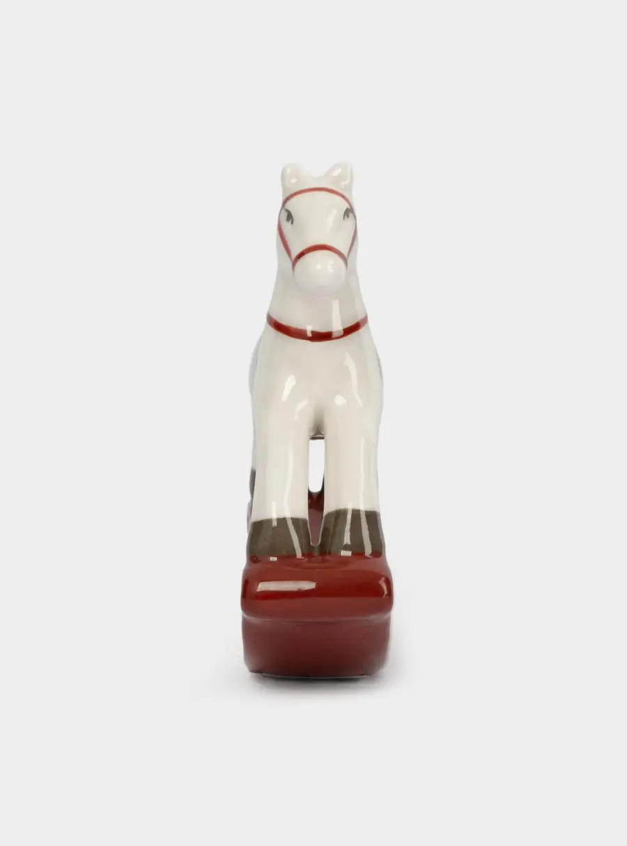 Статуэтка, 10 см, фарфор P, бежево-бордовая, Лошадка-качалка, Bright horse ,image-2