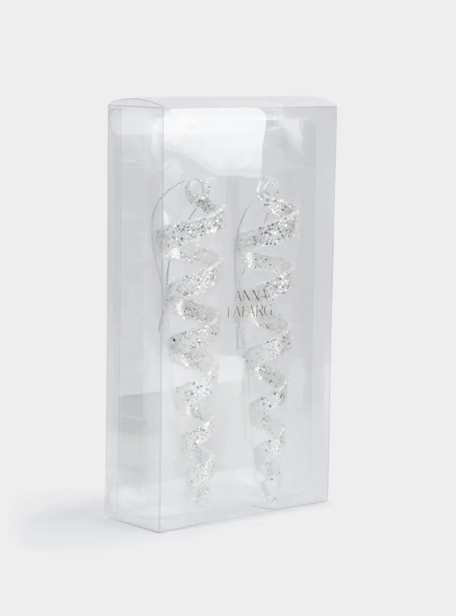 Игрушка елочная, 15 см, 2 шт, стекло, серебристая, Сосулька, New year, image-4