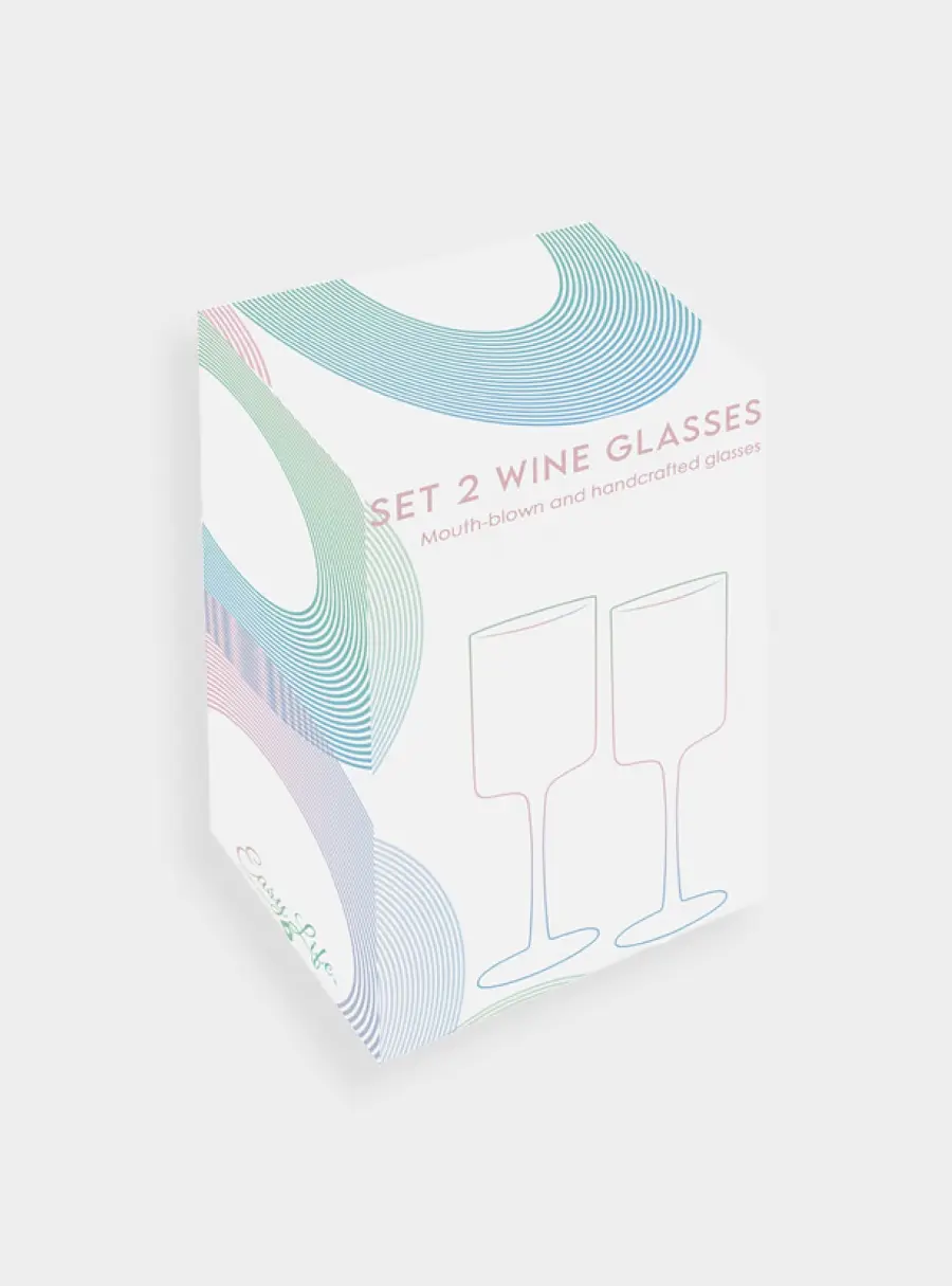 Набор бокалов для вина, 2 пр, 380 мл, стекло, розовые, Rainbow ,image-2