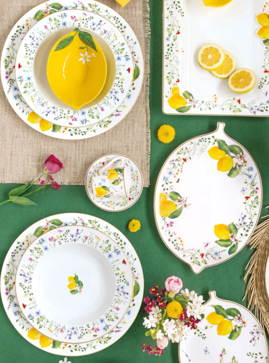 Тарелка суповая, 21,5 см, Цветы и лимоны, image-4