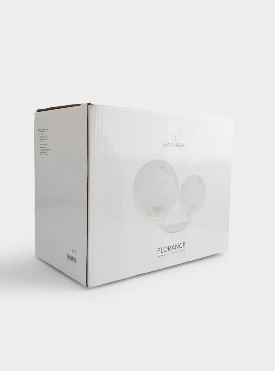 Сервиз обеденный, 6 перс, 18 пр, фарфор P, белый, Цветы и листья, Florance, image-5