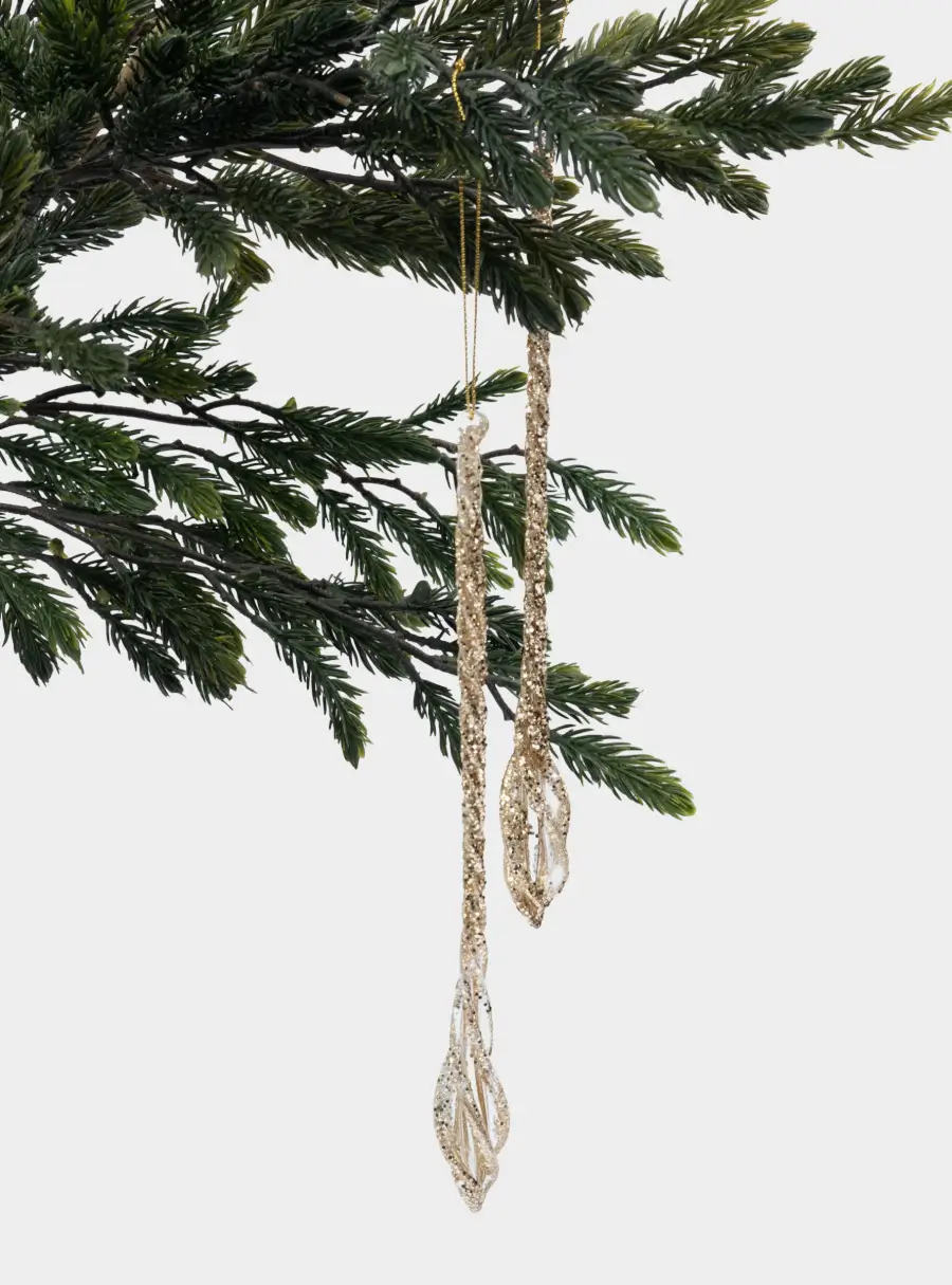 Игрушка елочная, 25 см, 2 шт, стекло, шампань, Сосулька, Event ,image-3