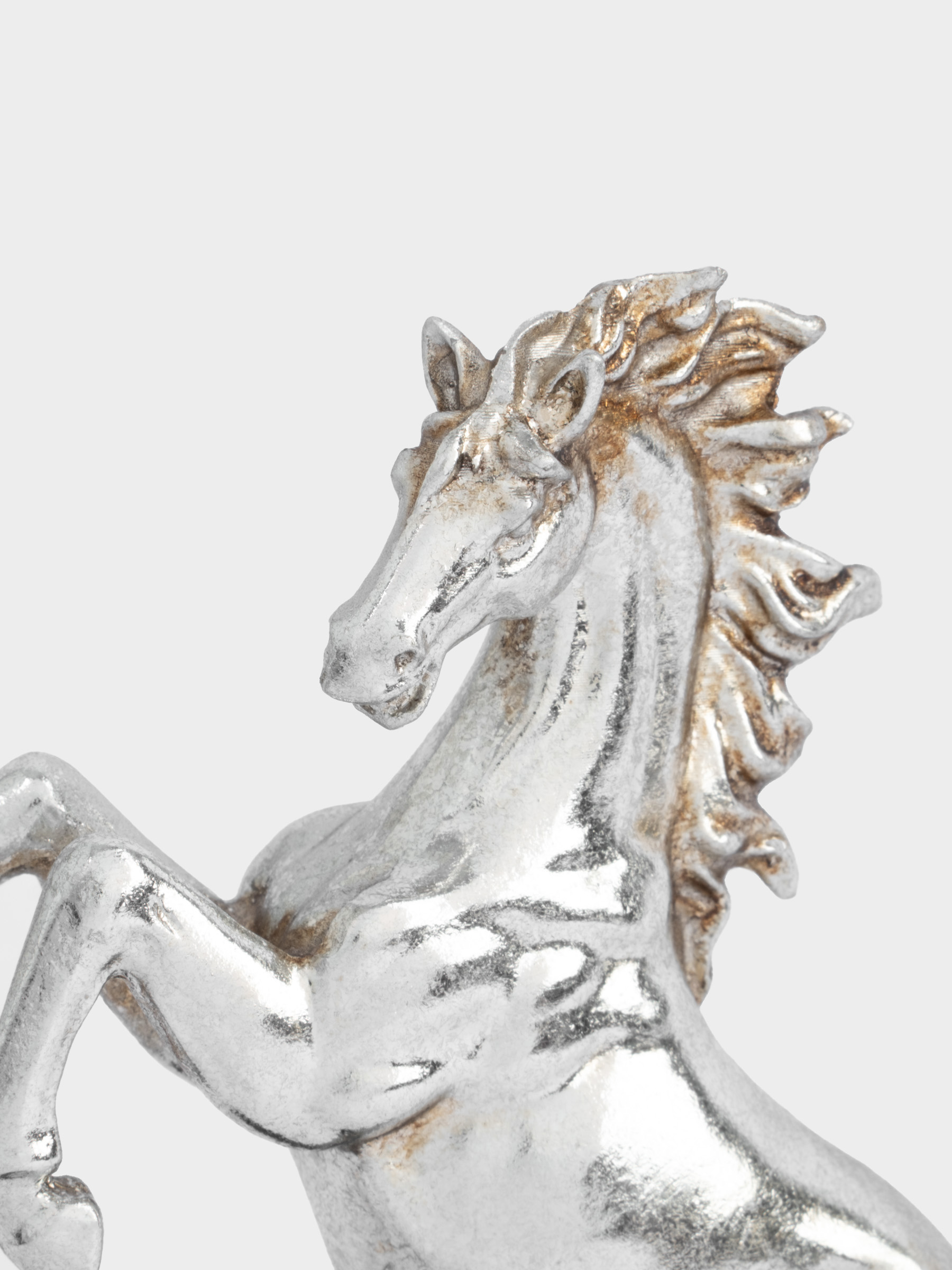 Статуэтка, 15 см, полирезин, серебристая, Конь на дыбах, Horse, image-1