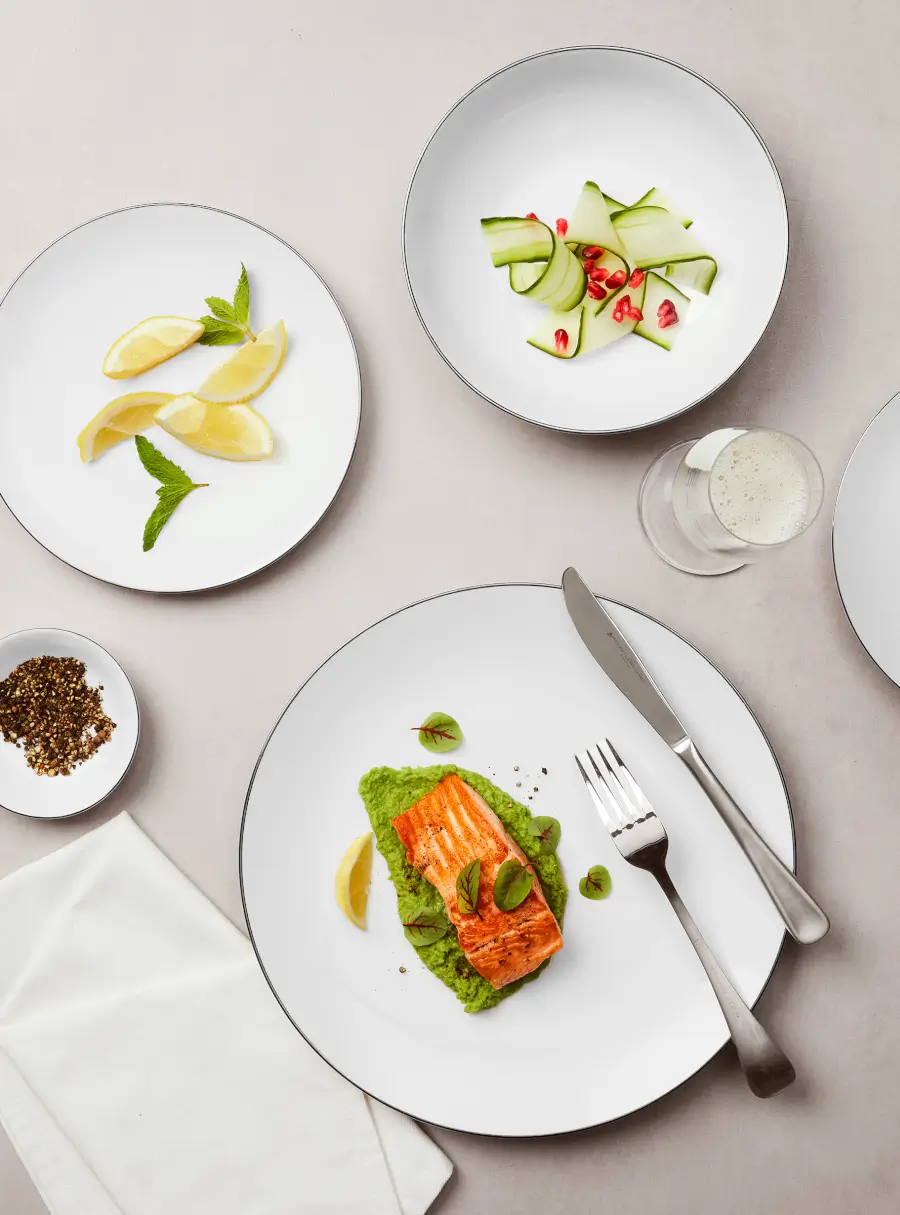 Сервиз обеденный, 4 перс, 12 пр, фарфор P, белый, с серебристым кантом, White Platinum, image-6