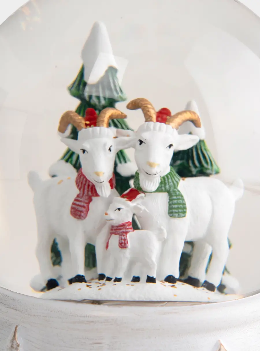 Снежный фонарь, 15 см, с подсветкой, пластик, белый, Семейка козлов, Goat, image-4