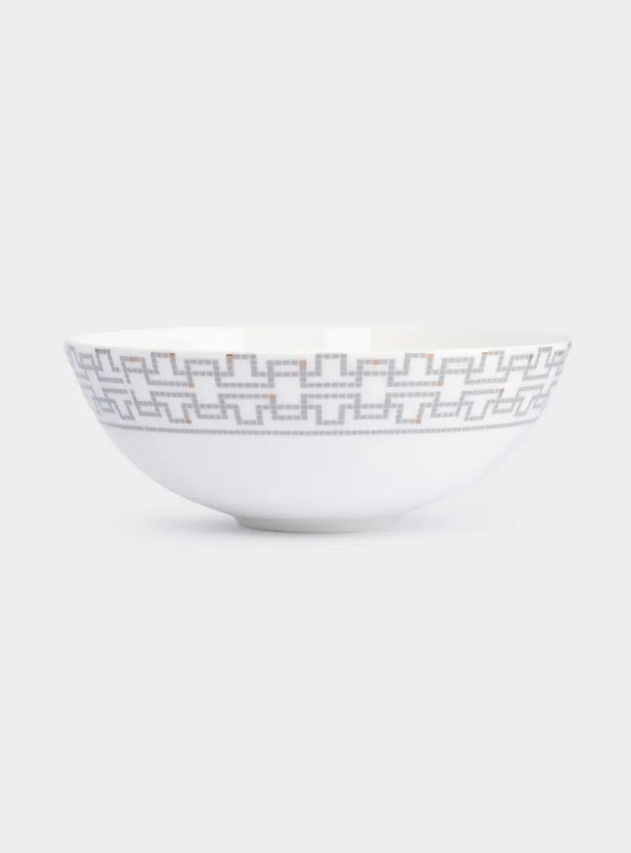 Салатник, 18х6 см, 900 мл, фарфор F, белый, Орнамент, Greco ,image-0