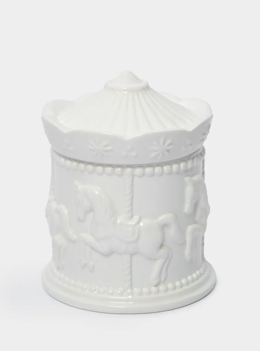 Емкость для хранения, 11х12 см, 550 мл, керамика, молочная, Карусель, Horse ,image-1