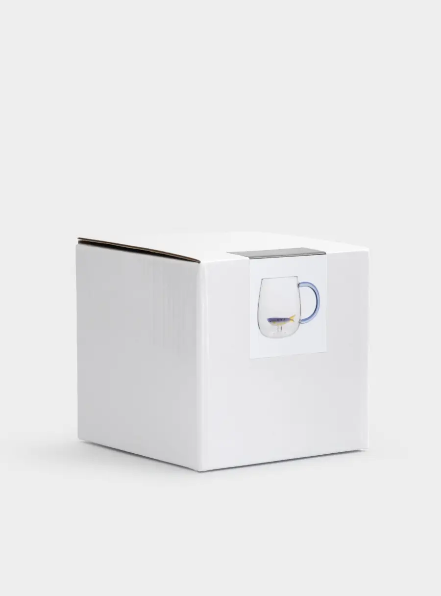 Кружка, 400 мл, стекло Б, голубая ручка, Рыбка, Sea world, image-6