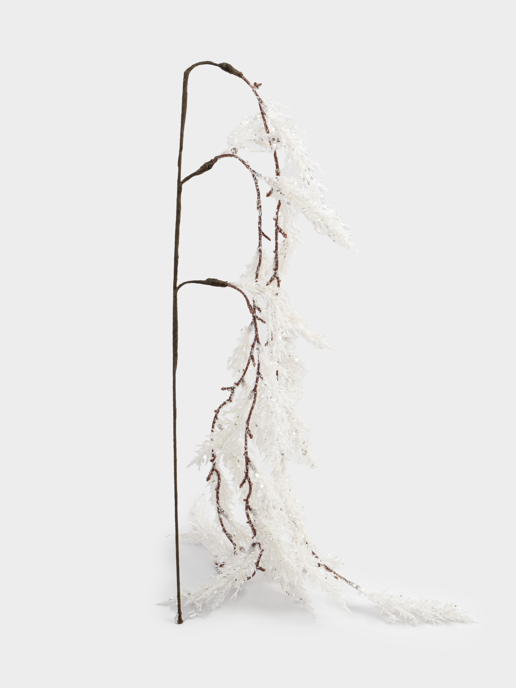 Ветка декоративная, 45 см, пластик/бумага, белая, Заснеженная ветка, Interior silver, image-1