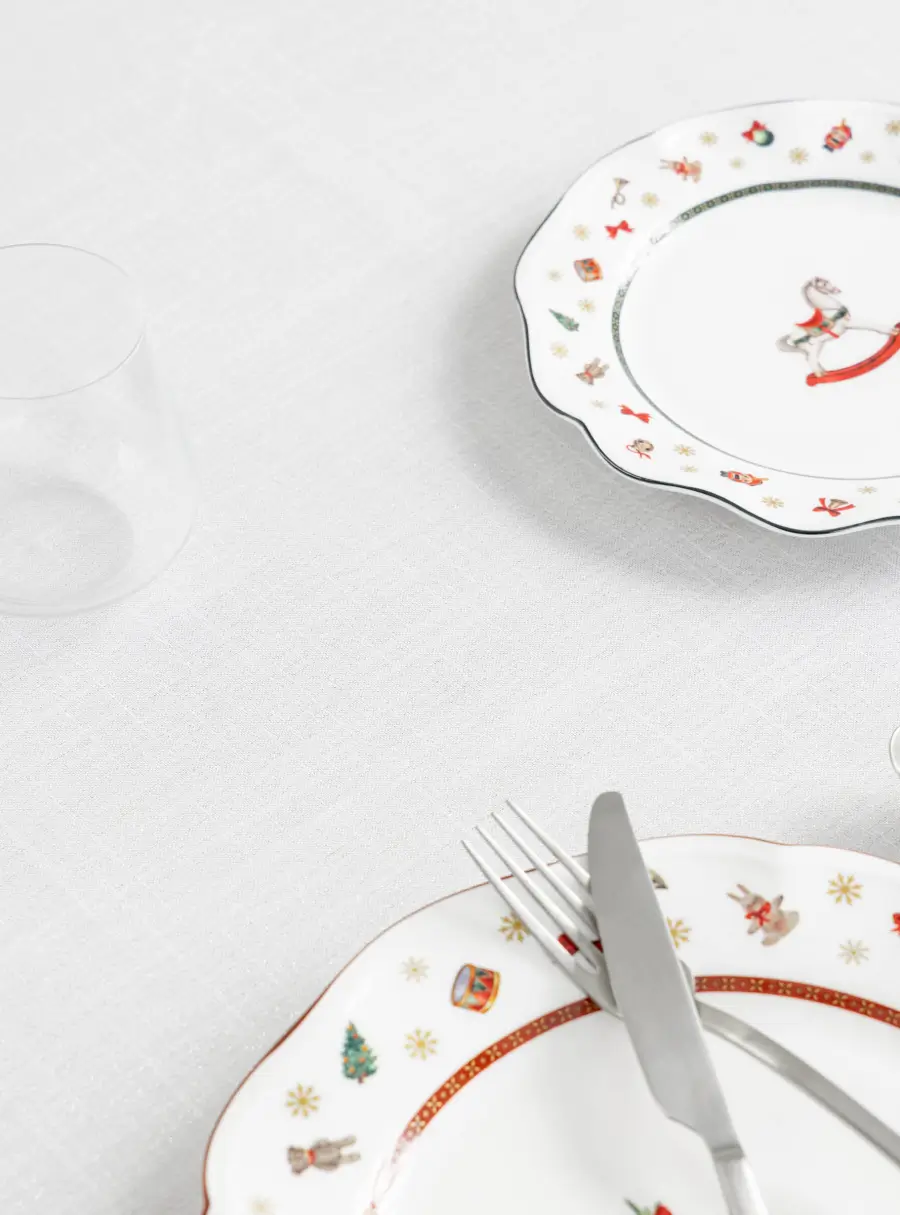 Скатерть, 160х160 см, полиэстер, бело-серебристая, Floe ,image-3