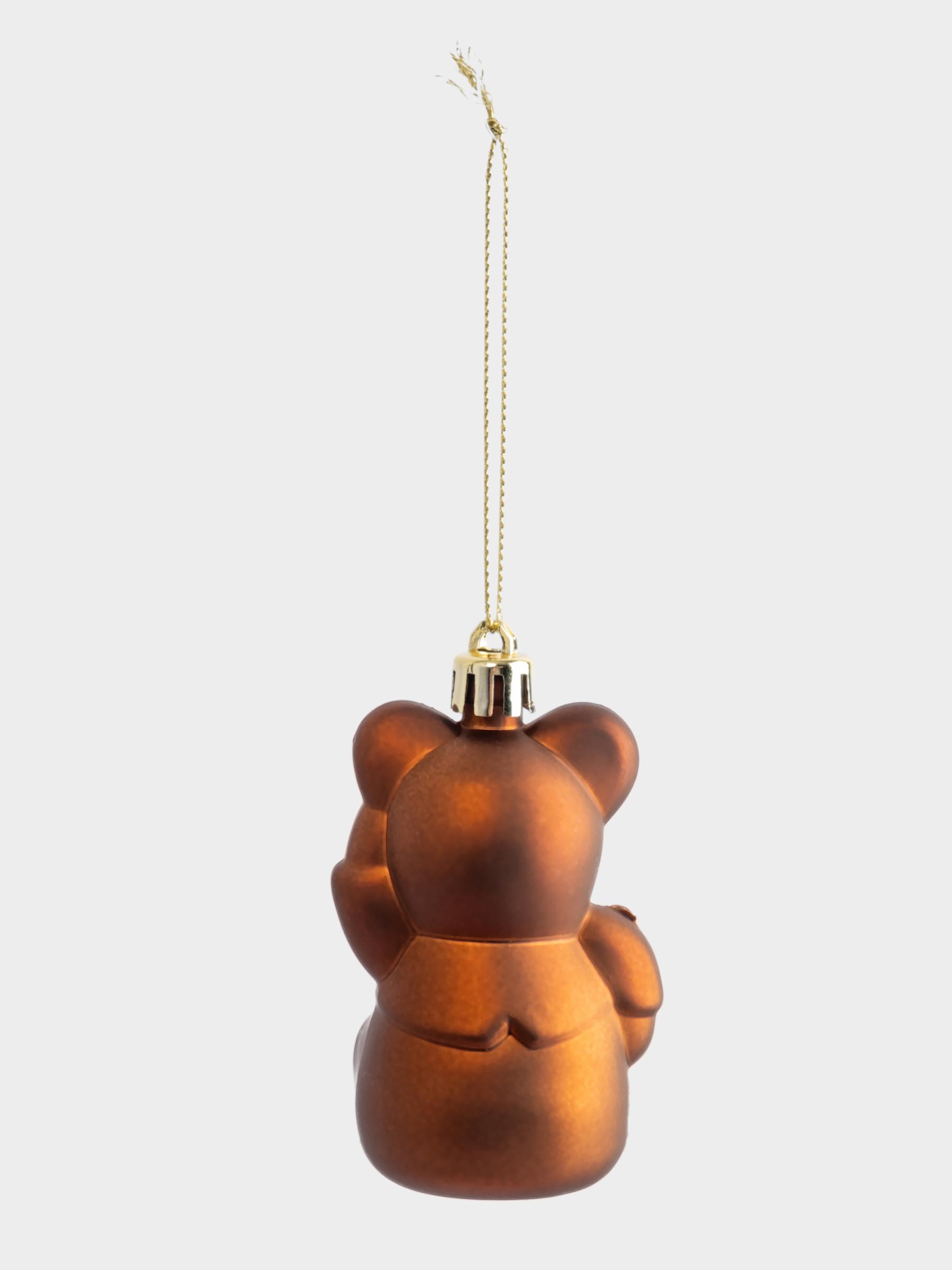 Игрушка елочная, 4х8 см, пластик, коричневая, Мишка, New year, image-3