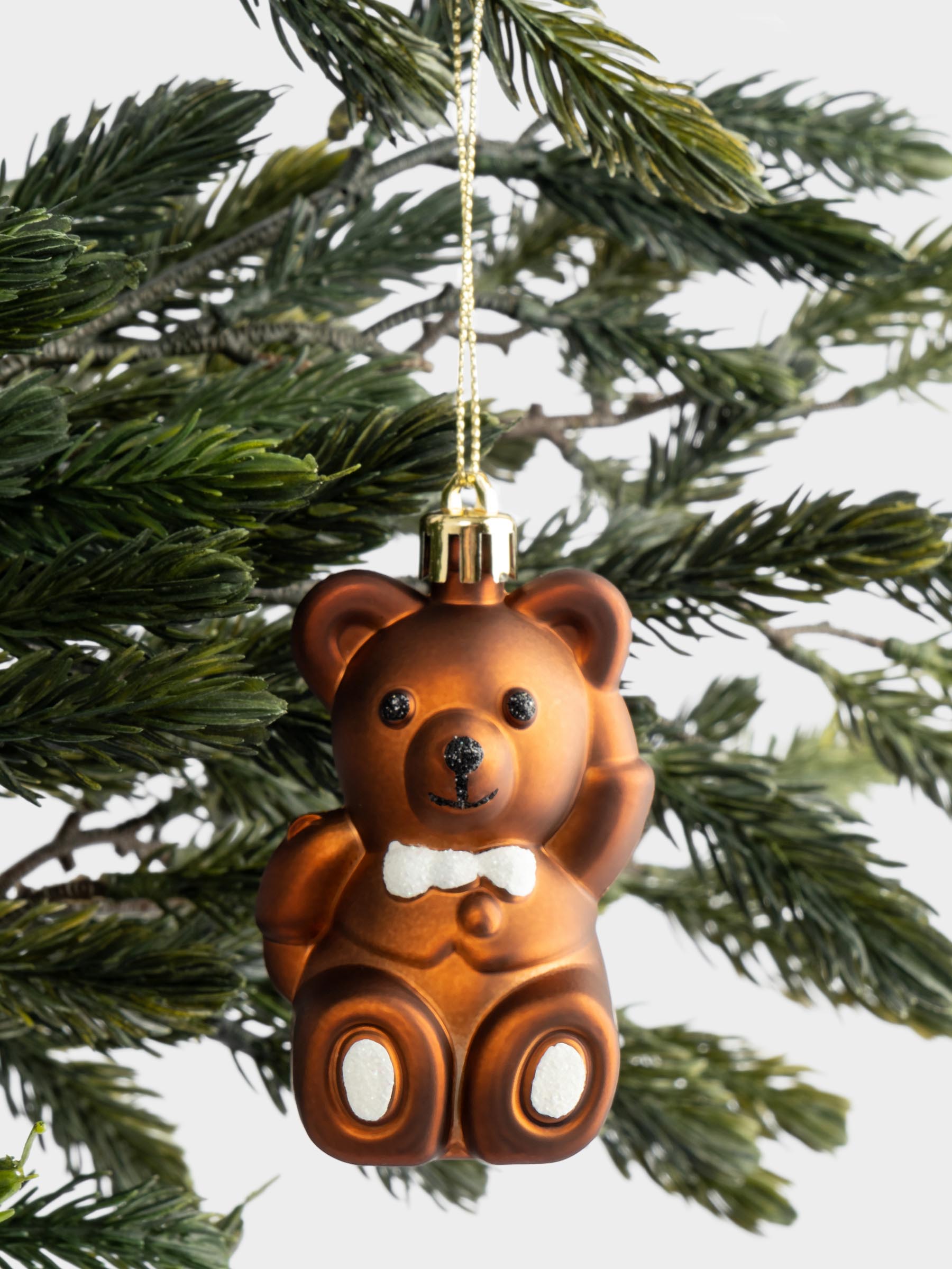 Игрушка елочная, 4х8 см, пластик, коричневая, Мишка, New year, image-4