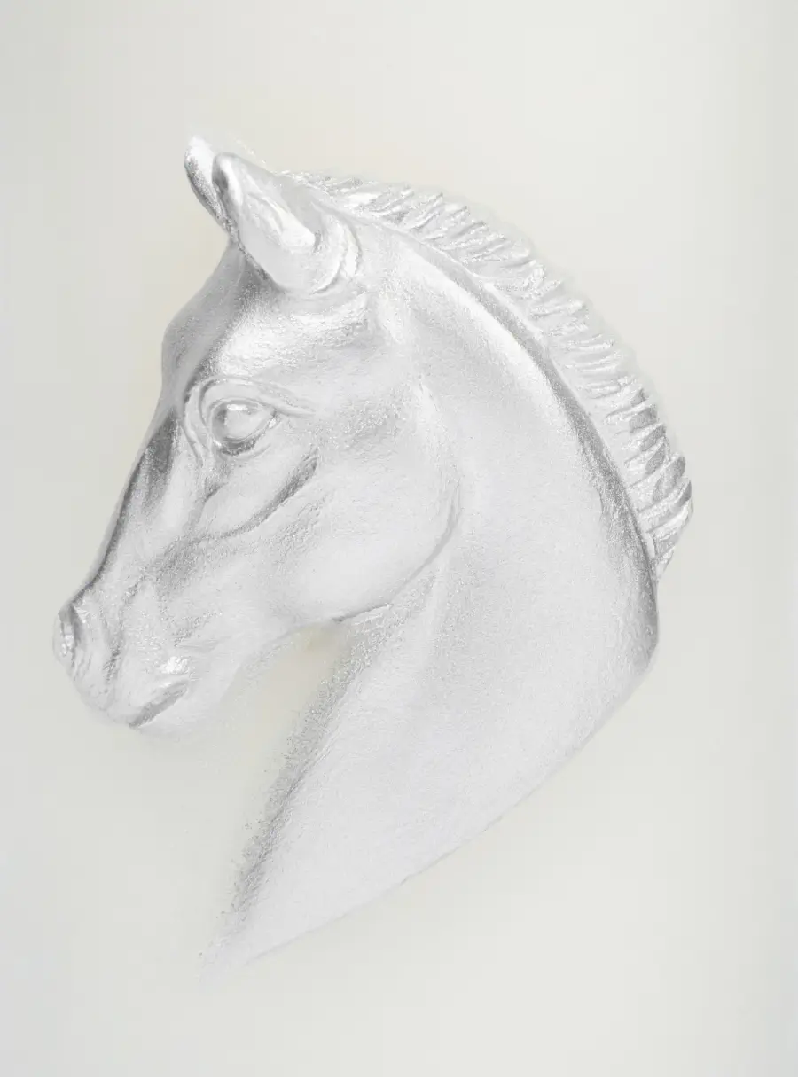 Свеча, 10 см, цилиндрическая, серебристая, Лошадь, Horse ,image-3