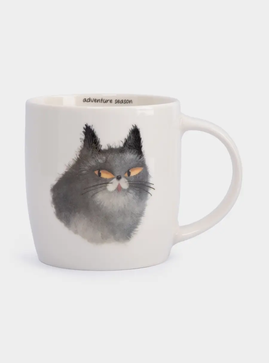 Кружка, 380 мл, фарфор N, белая, Серый кот и Пес, Pets, image-1