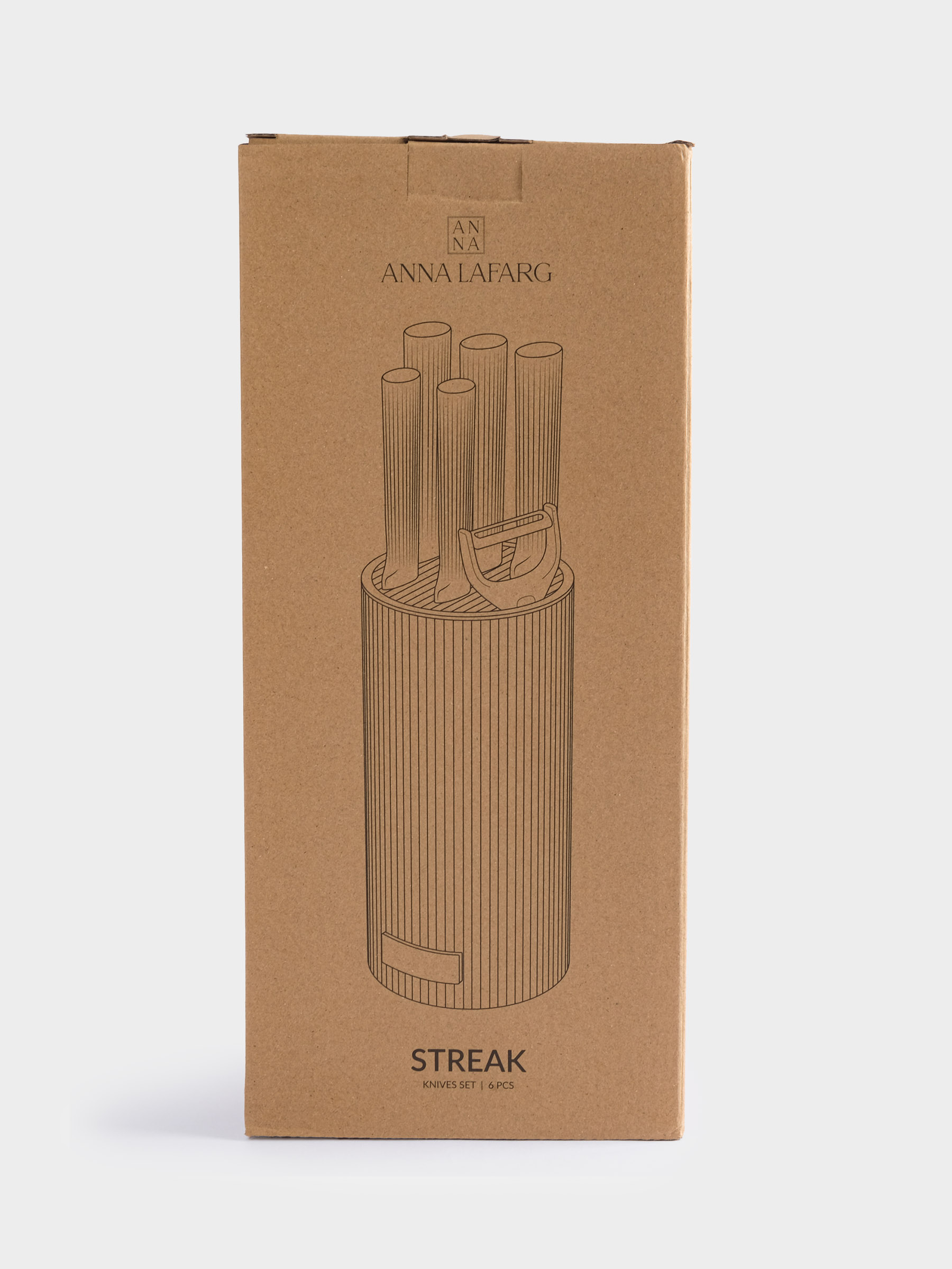 Набор ножей, 6 пр, в подставке, нержавеющая сталь/пластик, графитовый, Streak, image-6