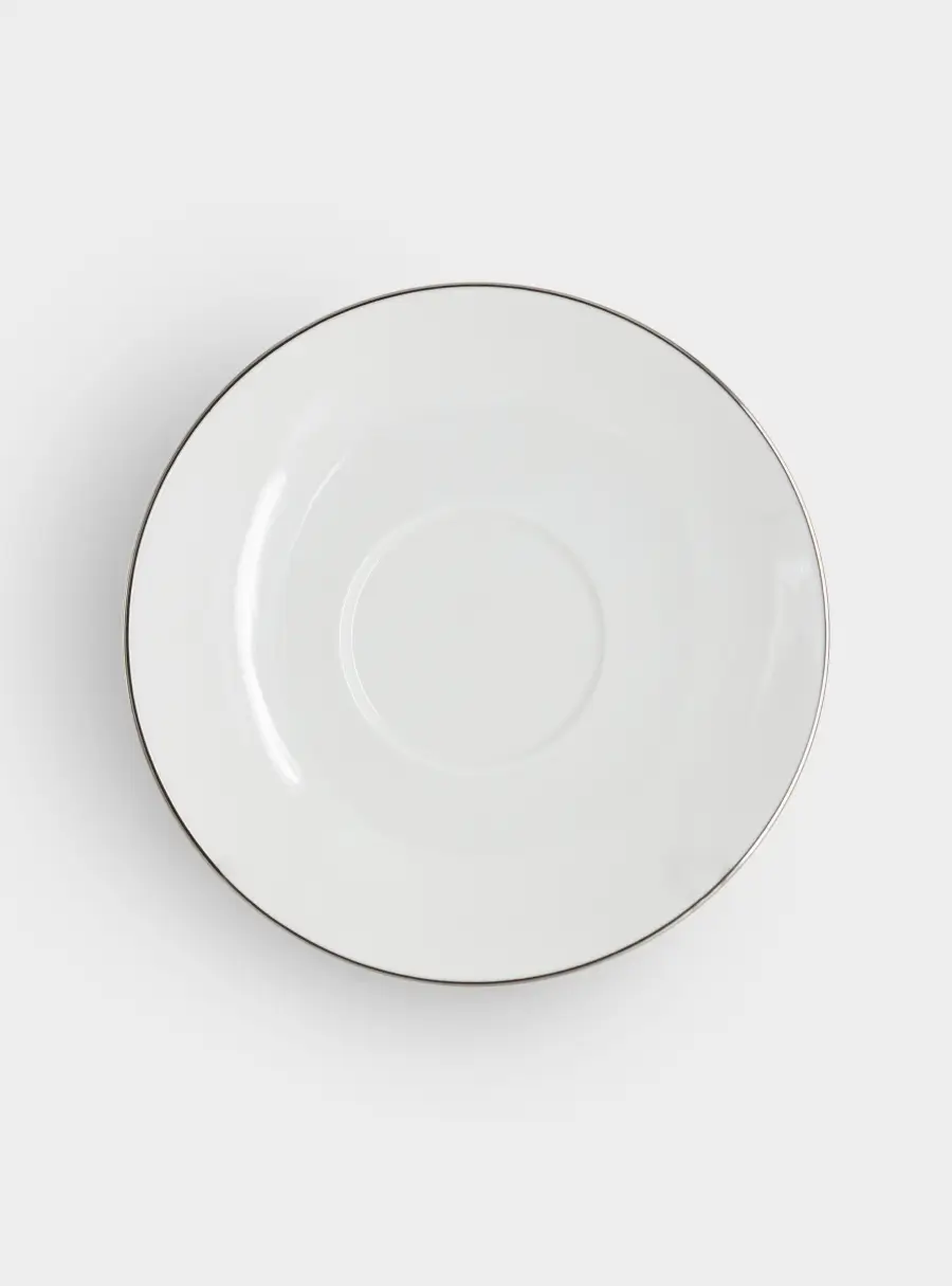 Пара чайная, 1 перс, 2 пр, 260 мл, фарфор P, белая, с серебристым кантом, White Platinum, image-2