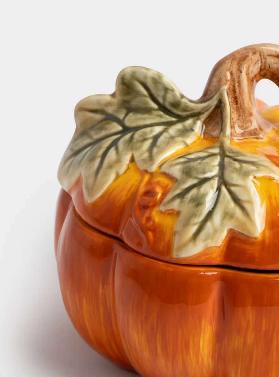 Емкость для хранения, 13х12 см, 520 мл, керамика, оранжево-зеленая, Тыква, Bright pumpkin ,image-2