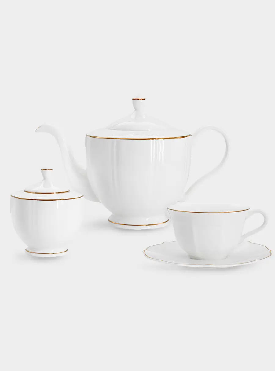 Сервиз чайный, 6 перс, 14 пр, золот., Лотос ,image-0