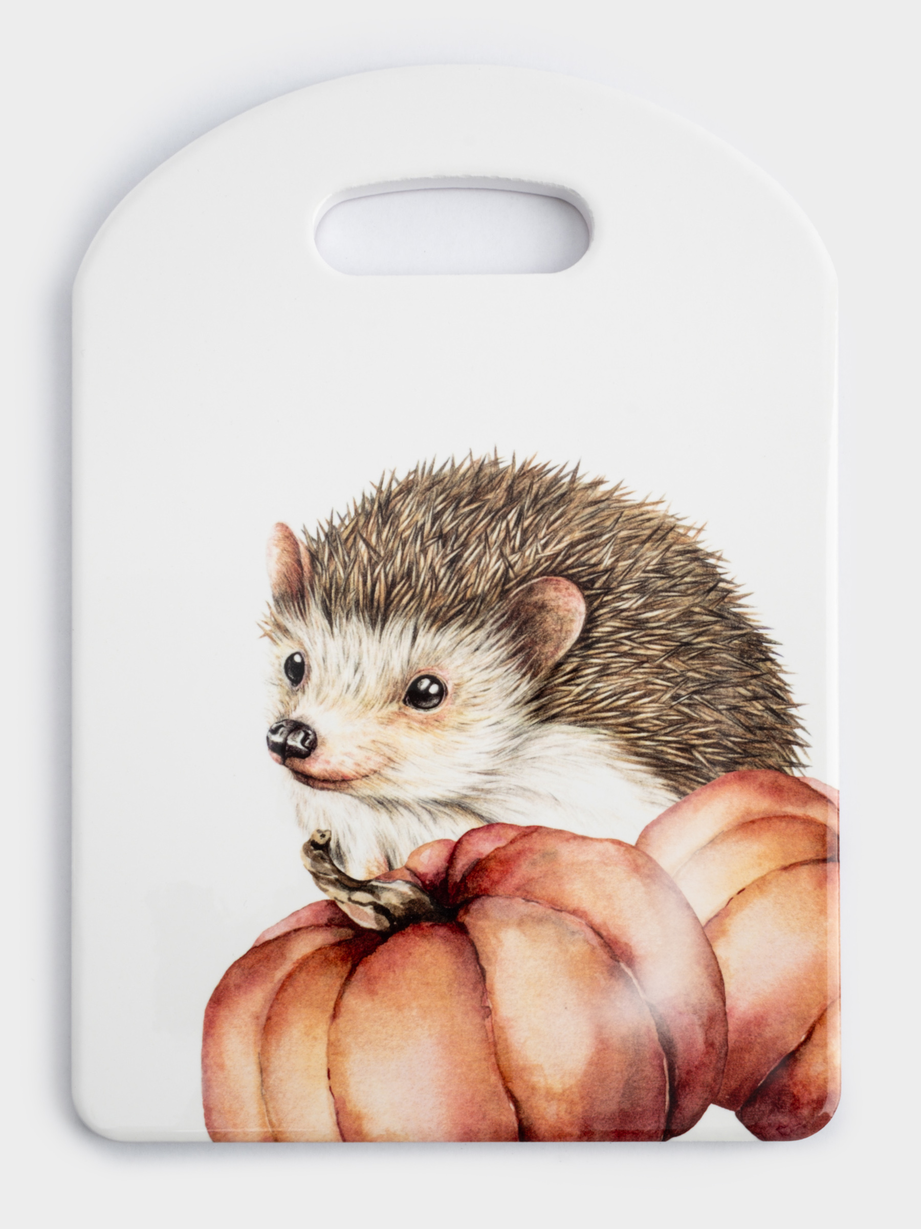 Подставка под горячее, 24х17 см, керамика/пробка, белая, Еж Autumn forest, image-0