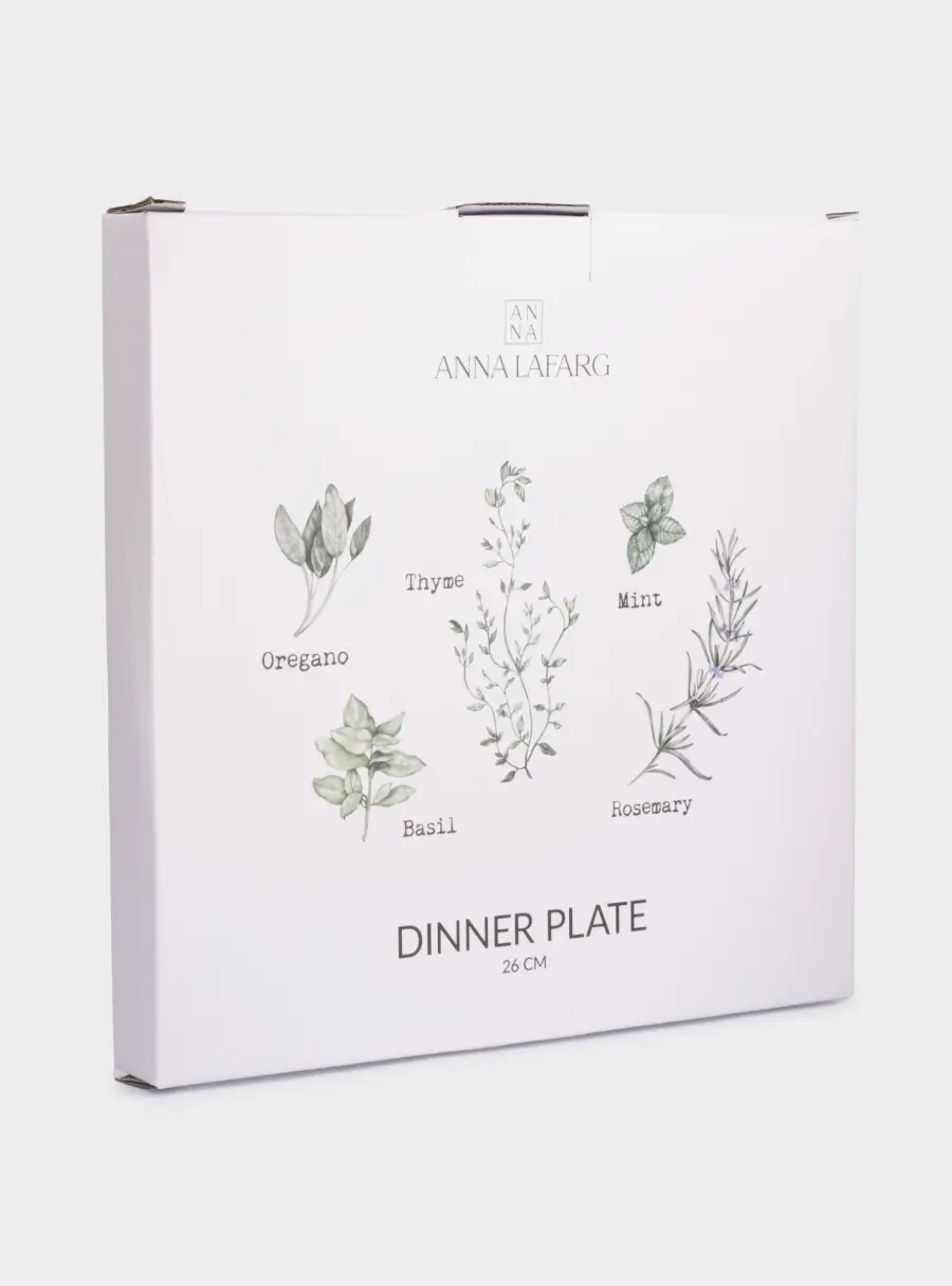 Тарелка обеденная, 26 см, фарфор N, белая, в крапинку, Приправы, Herbarium new, image-5