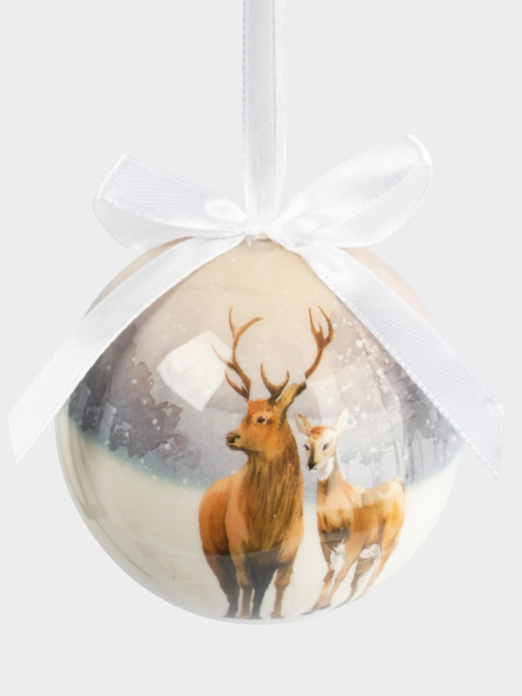 Игрушка елочная, 7 см, пенопласт, шар, Олени, New year, image-0