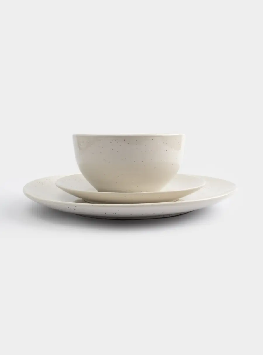 Сервиз обеденный, 6 перс, 18 пр, керамика, молочный, в крапинку, Viveiro ,image-3