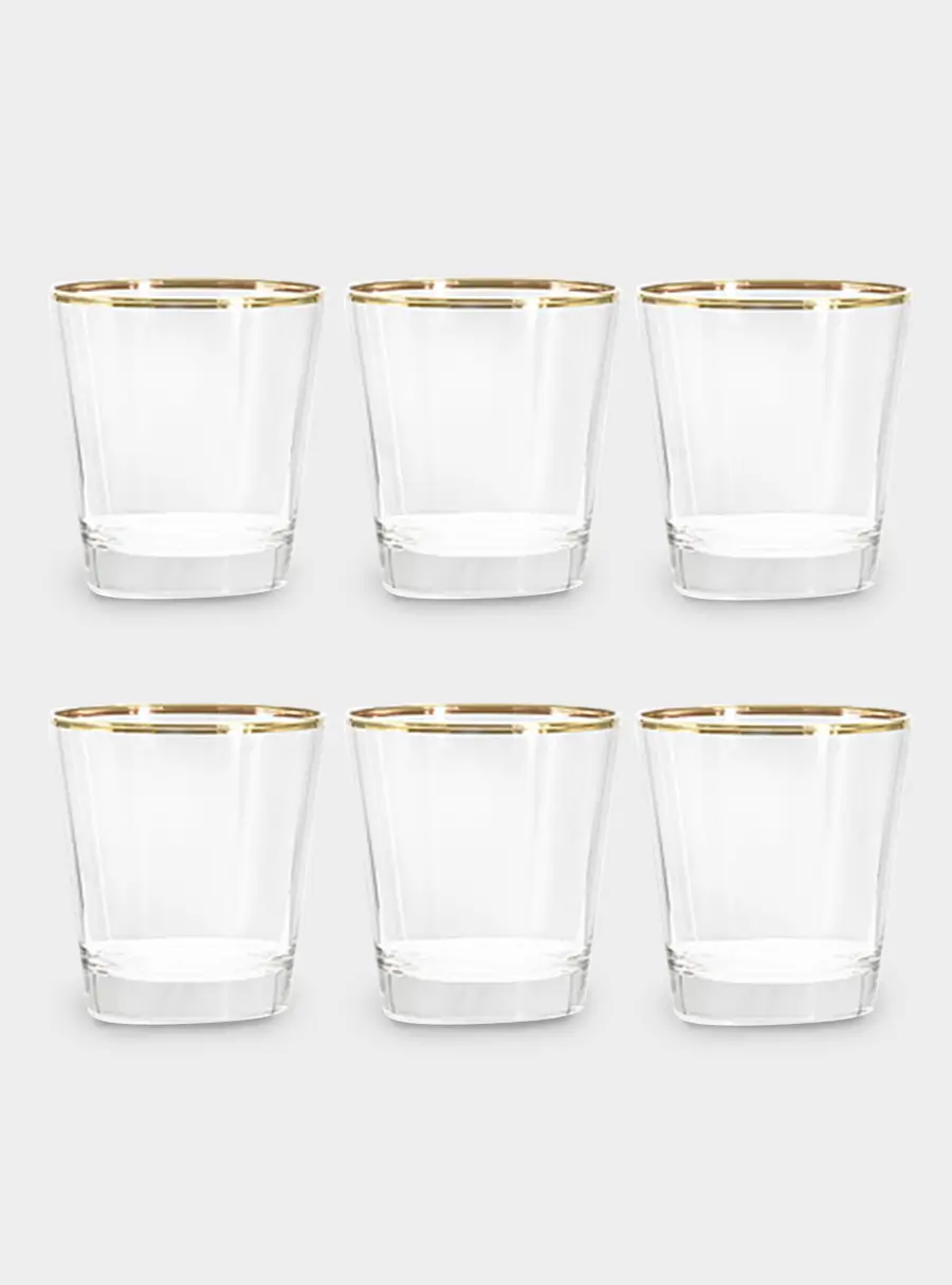 Набор стаканов для виски, 6 пр, 365 мл, Gemma, золото ,image-0