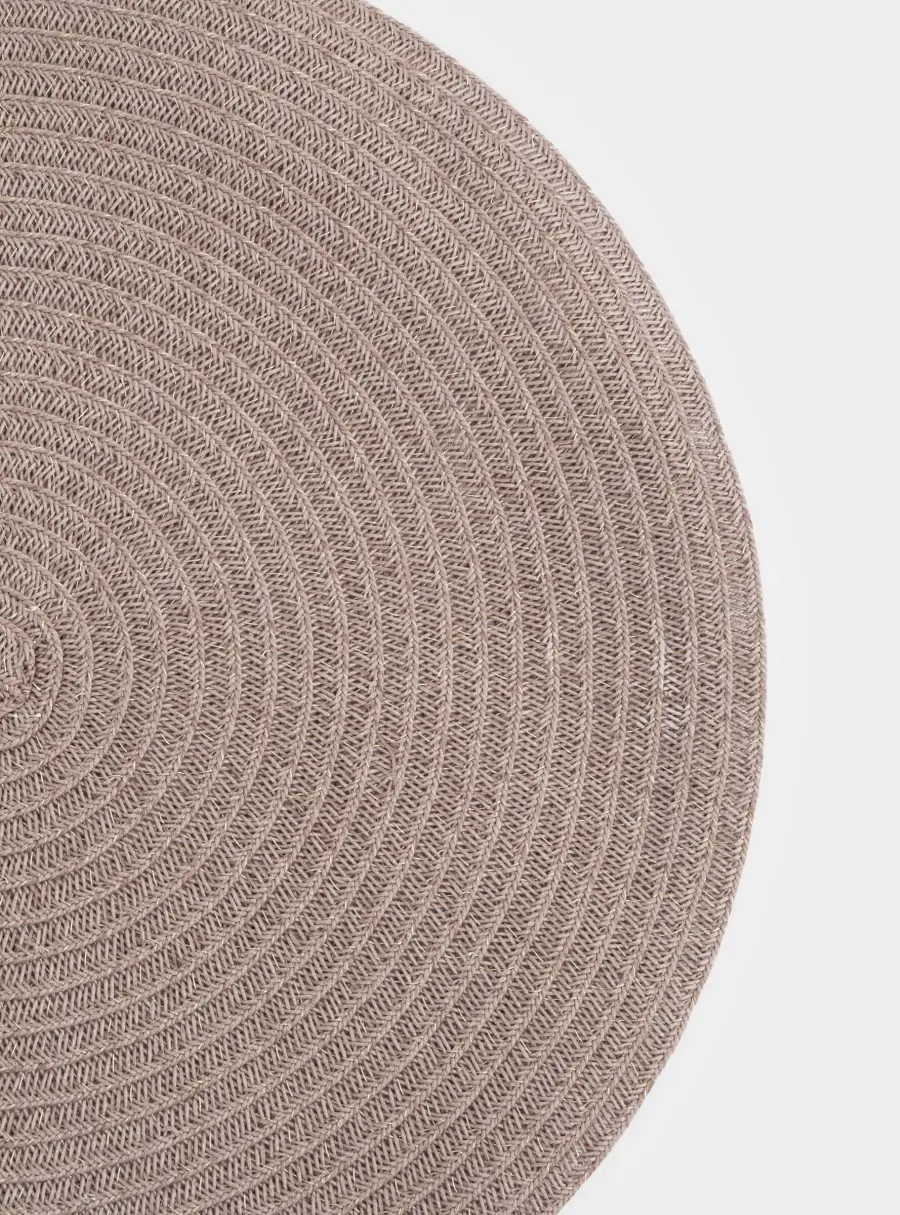 Салфетка под приборы, 38 см, полипропилен, круглая, песочно-коричневая, Matera ,image-1