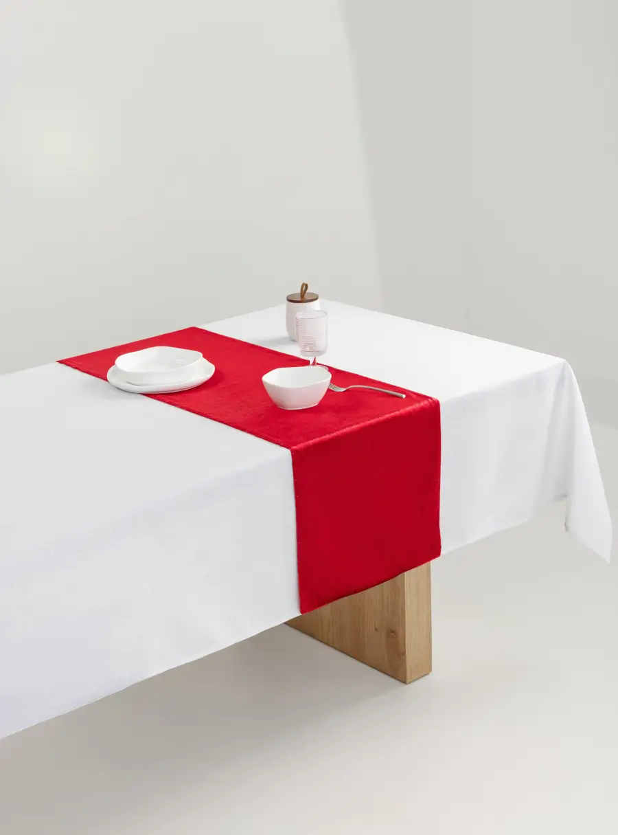 Дорожка настольная, 40х160 см, бархат, красная, Luck gift ,image-3