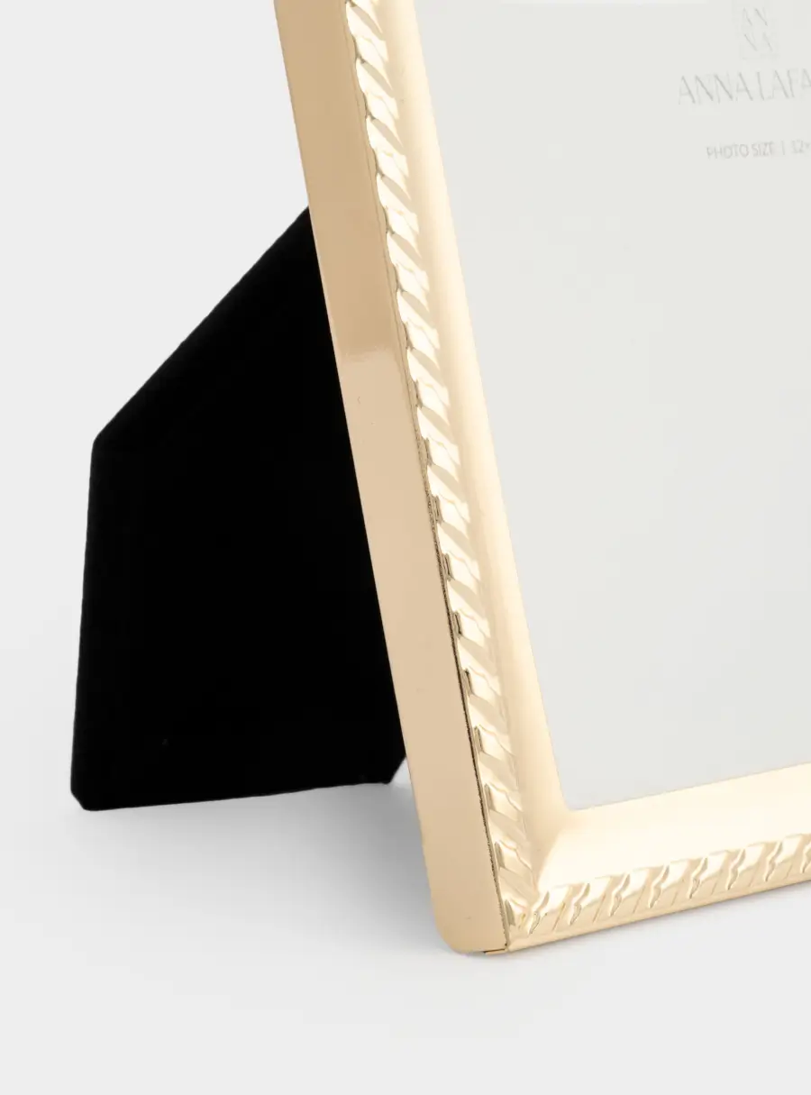 Фоторамка, 14х19 см, металл/стекло, золотистая, Ребристый кант, Museum ,image-2