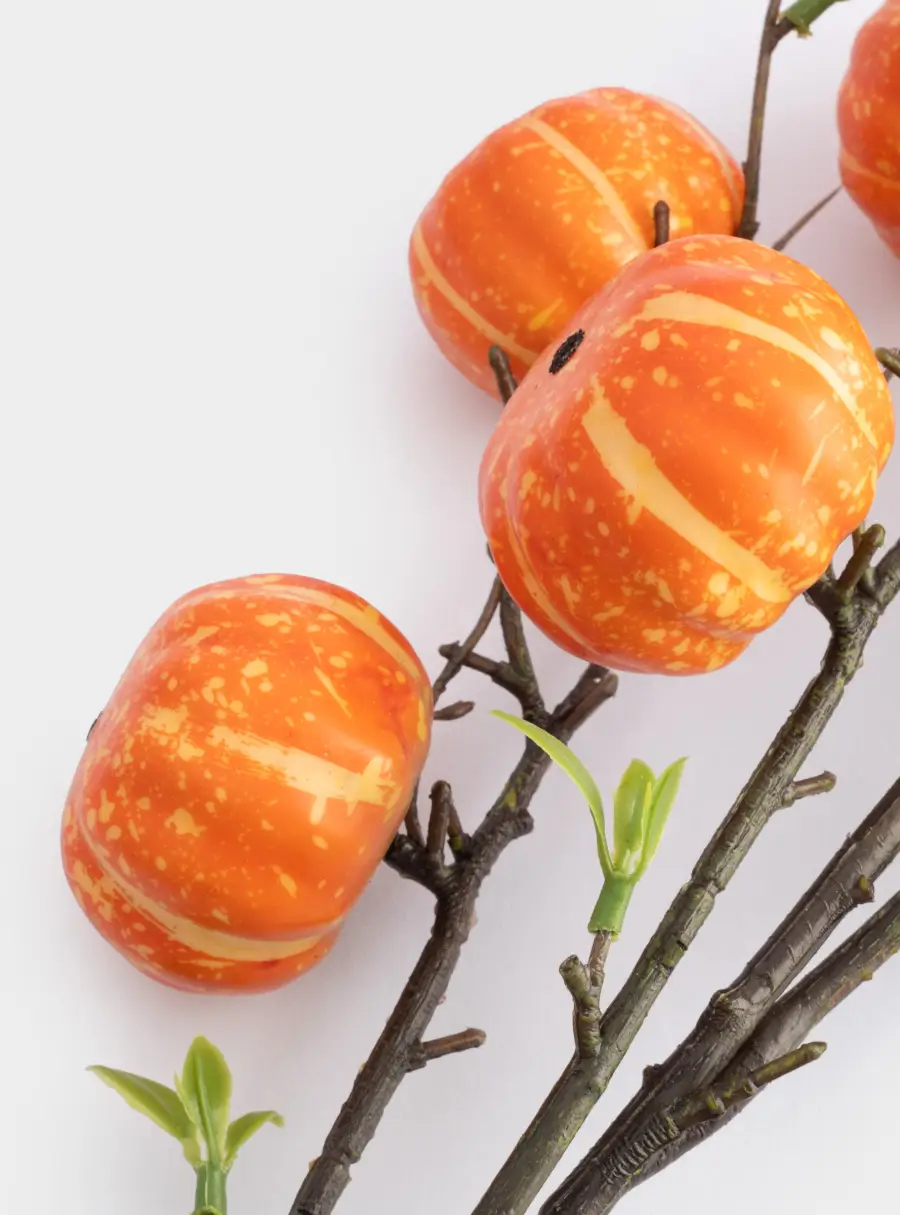 Ветка декоративная, 94 см, полиэстер/пластик, Тыквы, Bright pumpkin ,image-1