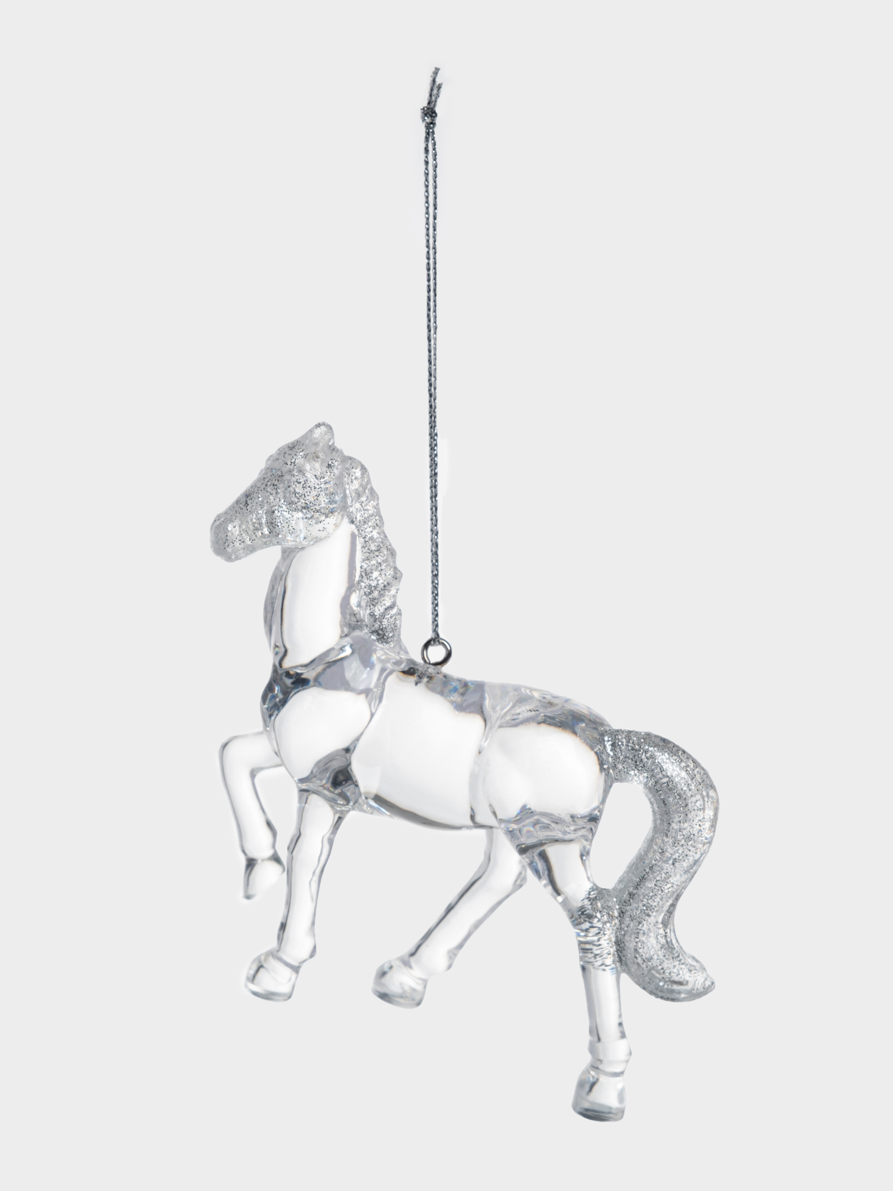 Игрушка елочная, 9 см, акрил, серебристая, Лошадь, Horse, image-2