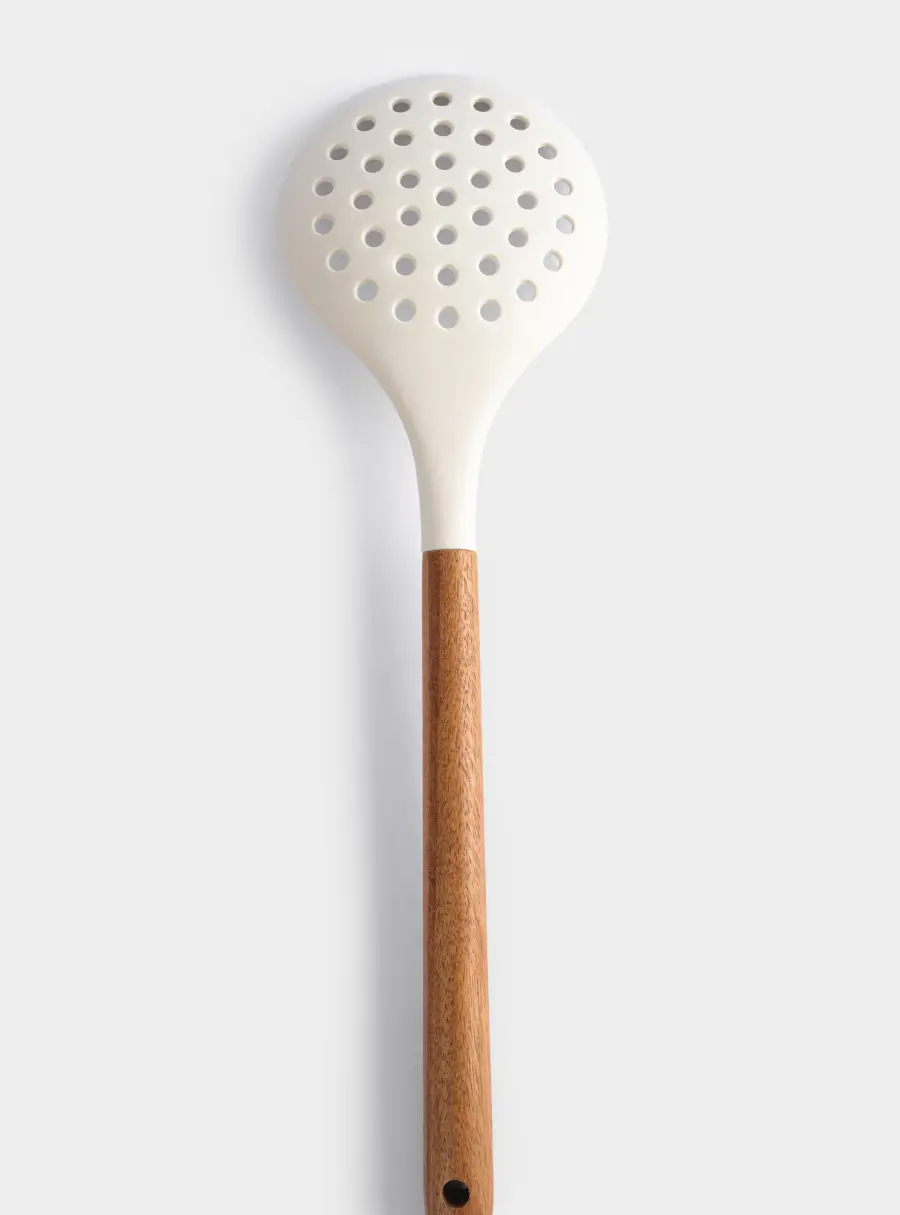 Шумовка, 33 см, силикон/дерево, молочный, Wenge, image-4