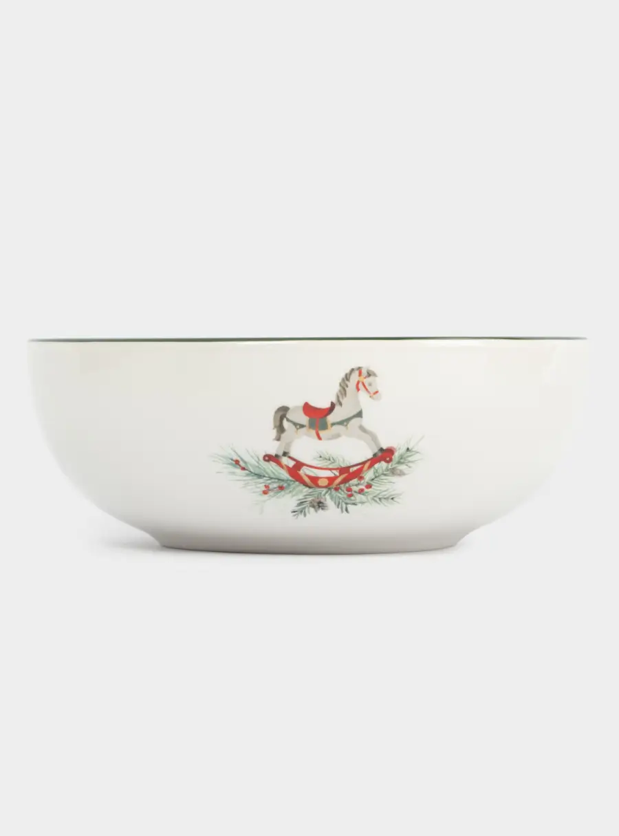 Салатник, 16х6 см, 750 мл, керамика, зеленый, Лошадка и елка, Festival, image-5