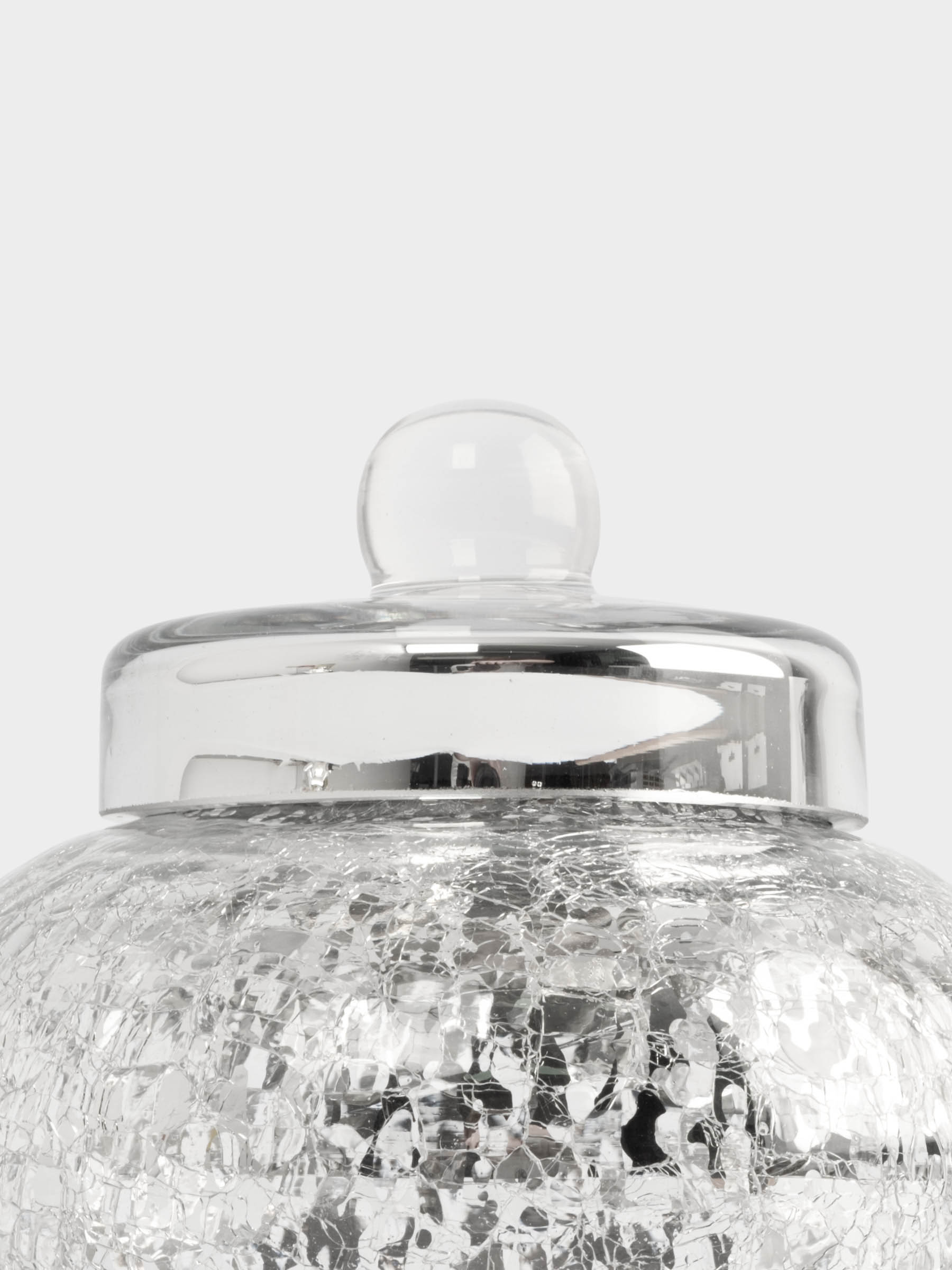 Конфетница, 16х15 см, с крышкой, стекло, серебристая, Кракелюр, Craquelure, image-4