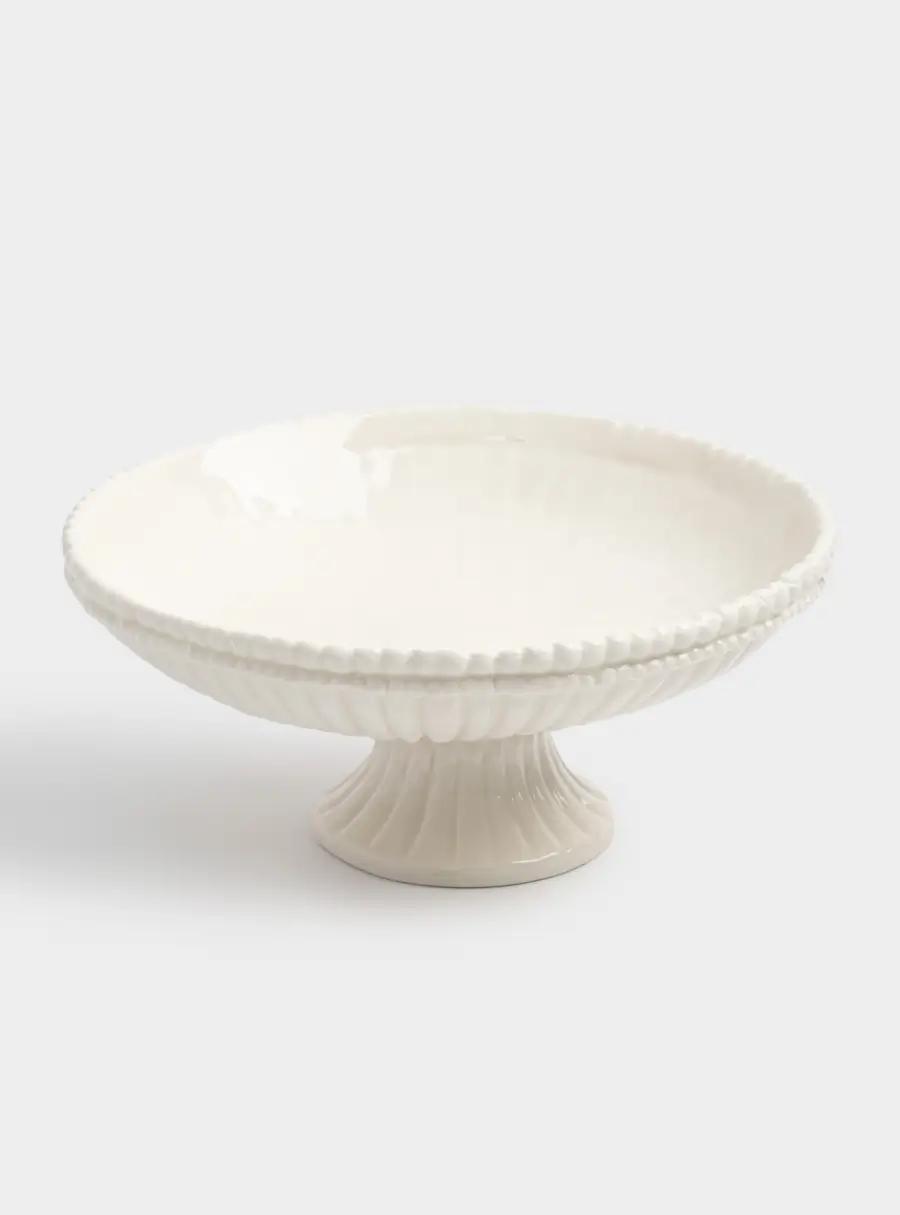 Блюдо на ножке, 17х9 см, керамика D, белое, Tulip ,image-1