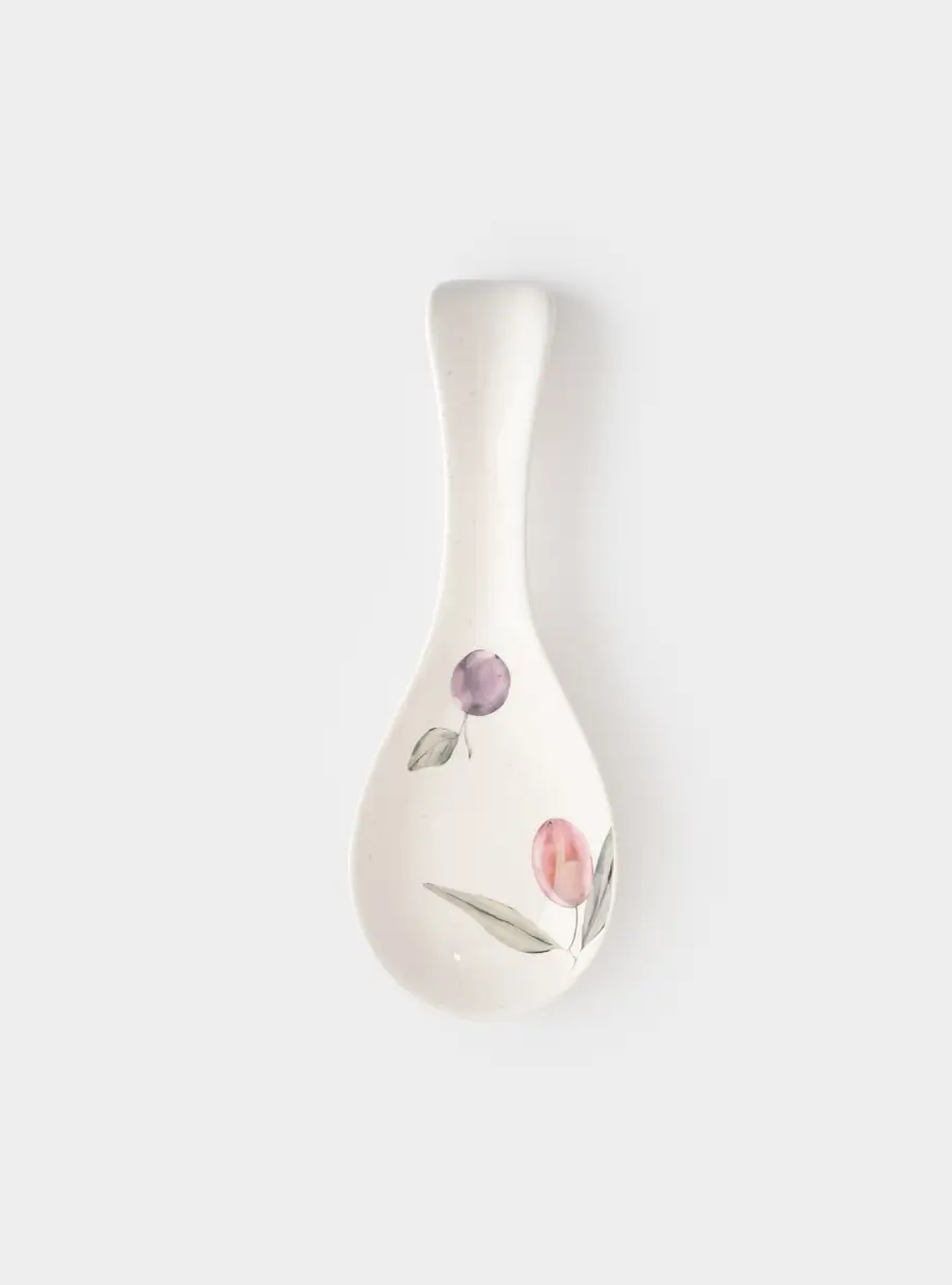 Подставка под ложку, 25 см, керамика, белая, Сливы, Plum Orchard ,image-0