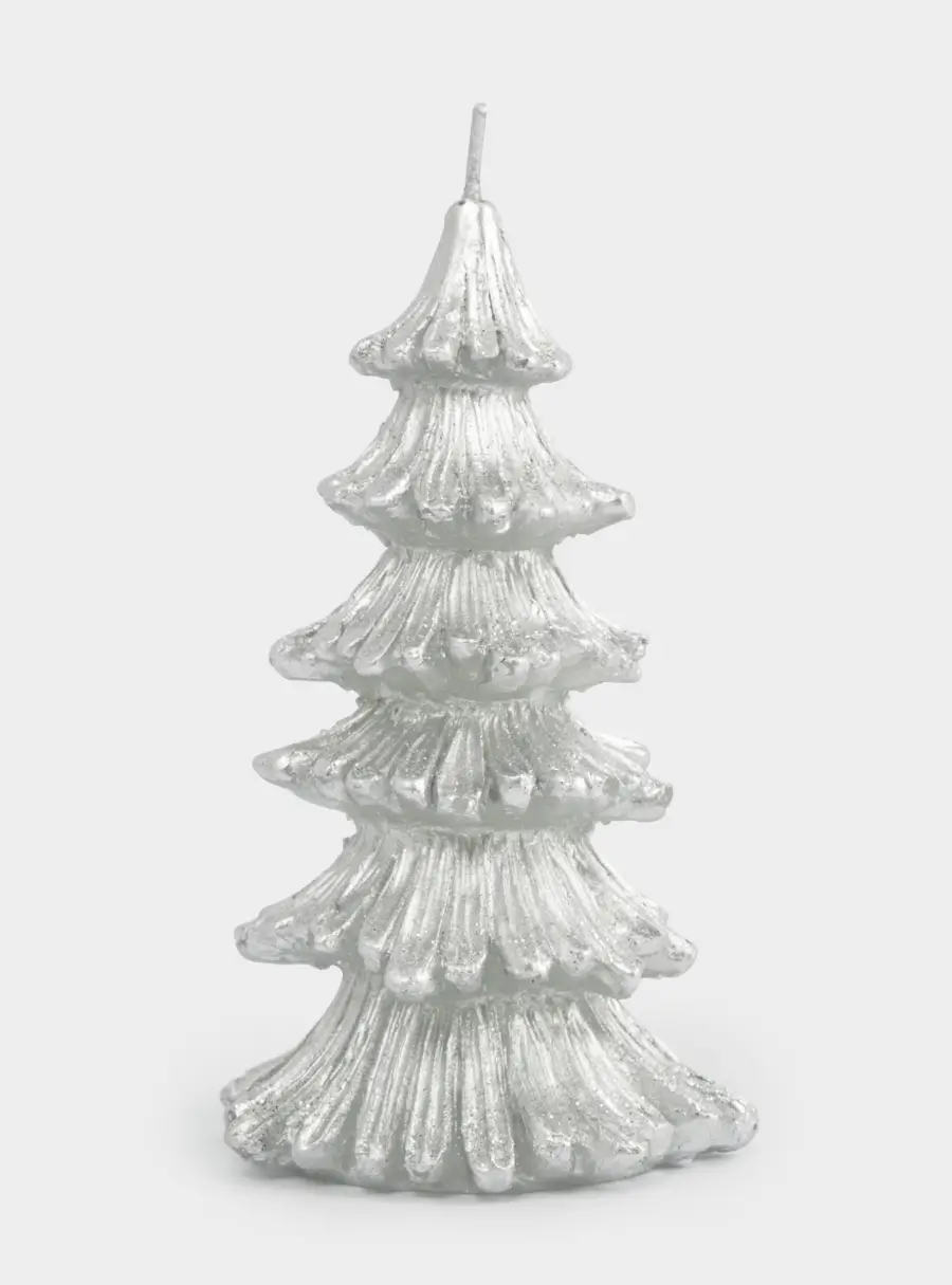 Свеча, 12 см, серебристая, Елка, New year ,image-1