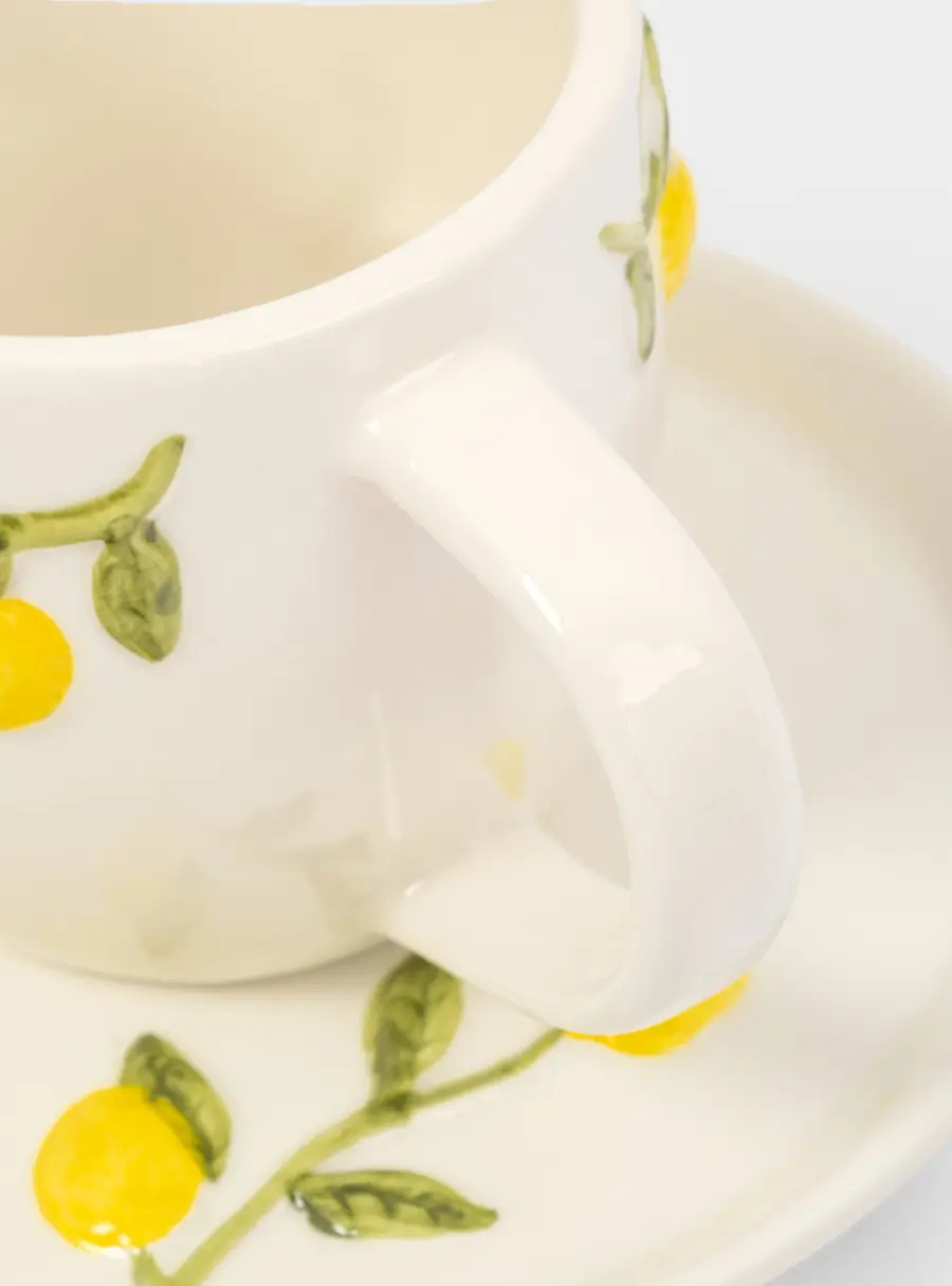Пара чайная, 1 перс, 2 пр, 300 мл, фарфор P, молочная, Лимоны, Limoncello, image-6
