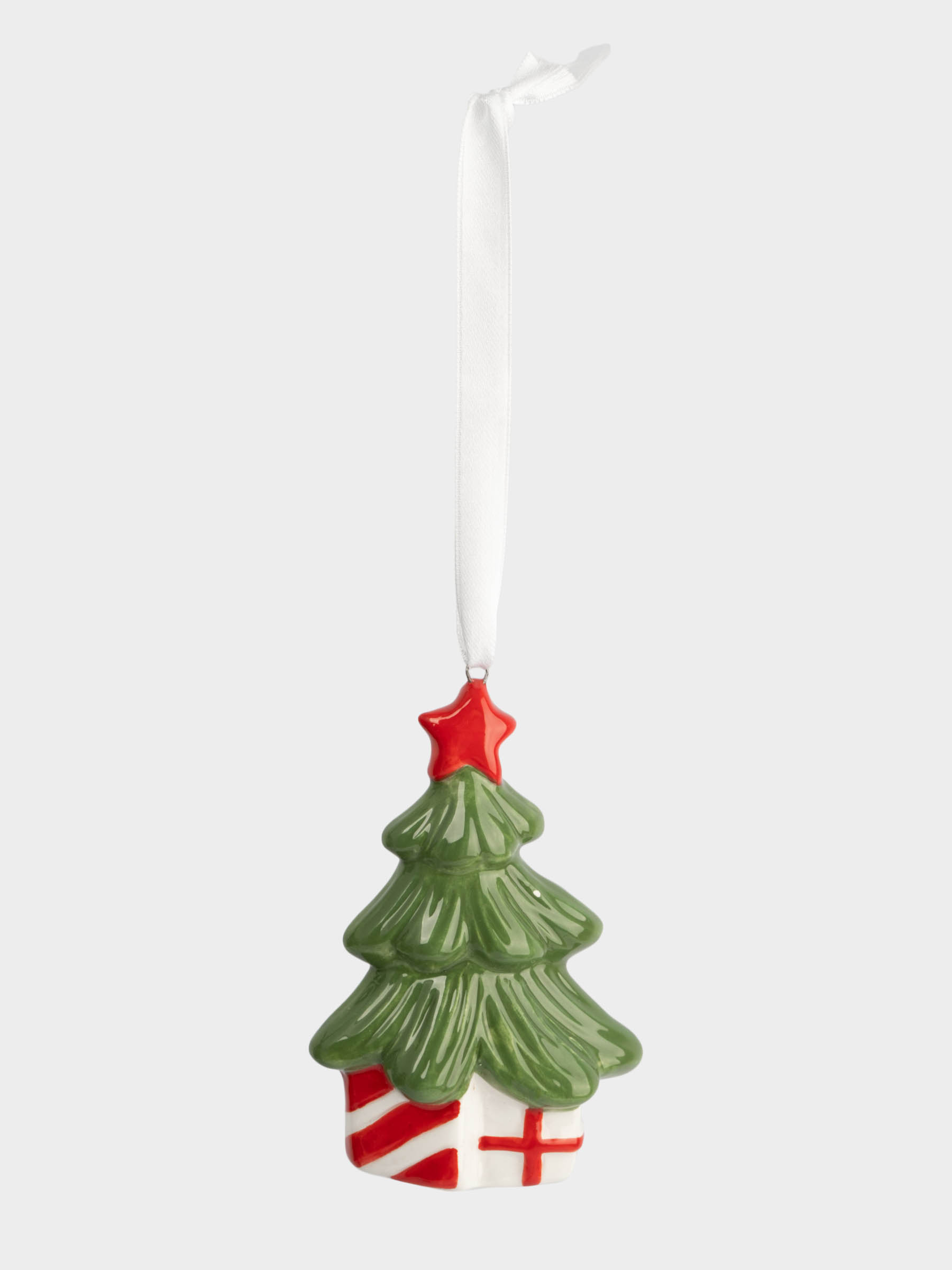 Игрушка елочная, 9 см, керамика, Елка с подарками, New year, image-1