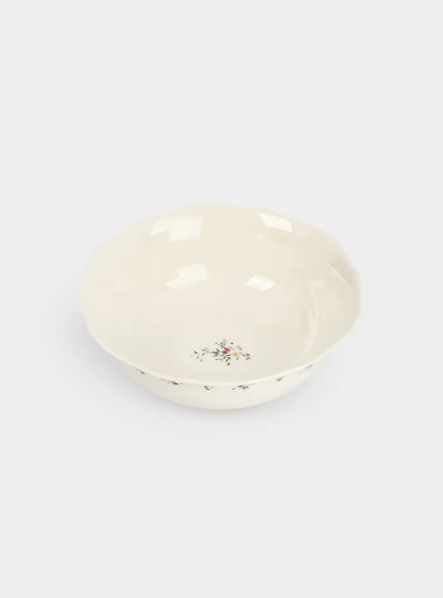 Салатник, 22х8 см, 1,9 л, фарфор N, белый, Цветы, Meadow ,image-1