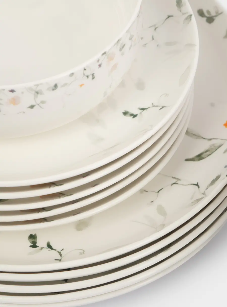 Сервиз обеденный, 6 перс, 19 пр, фарфор N, белый, Цветы и листья, Primrose, image-8