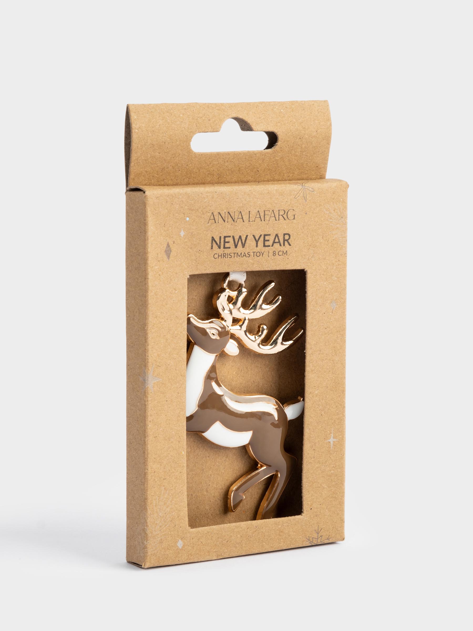 Игрушка елочная, 8 см, металл, золотистая, Прыгающий олень, New year, image-5