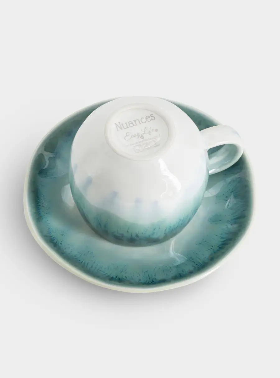 Чашка с блюдцем, 120 мл, голубая, Nuances, image-3