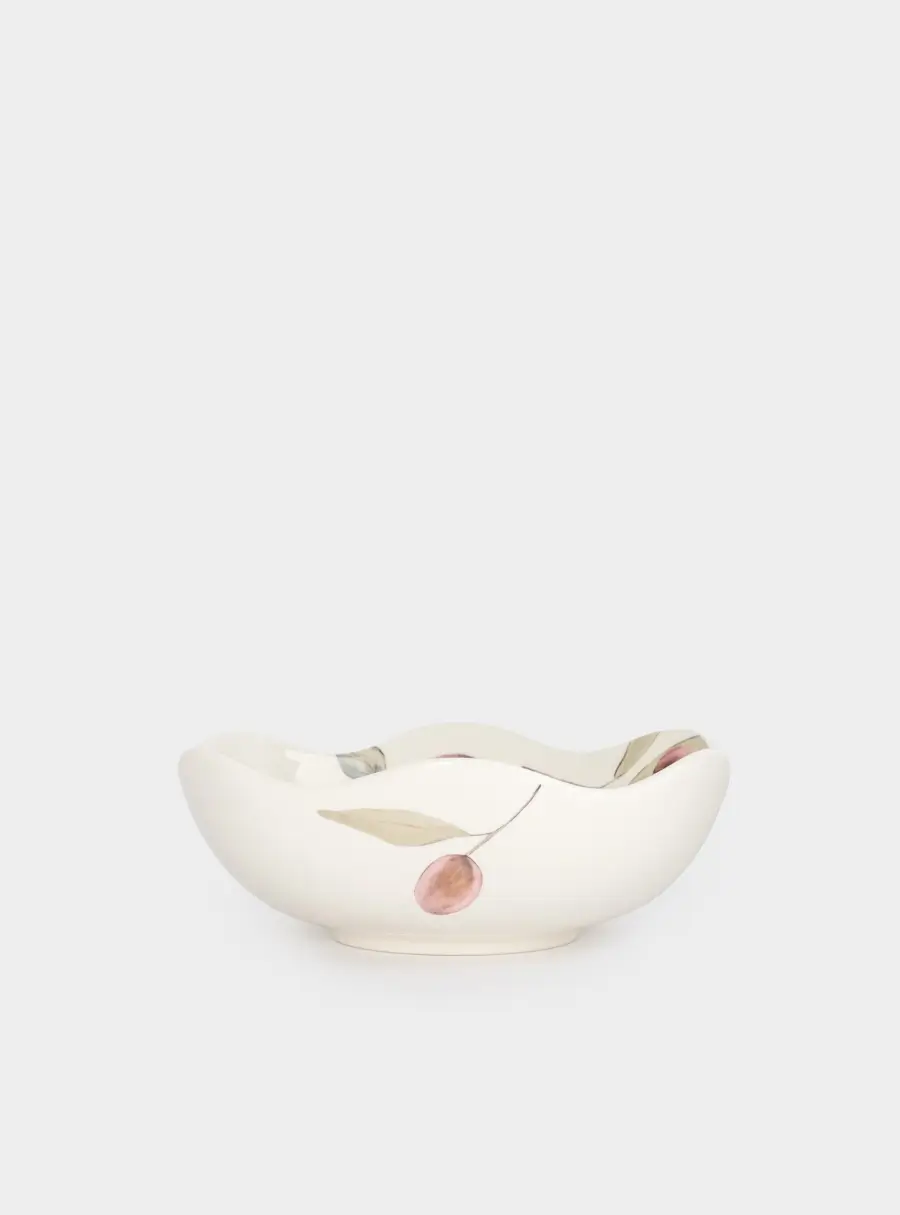 Салатник, 21х7 см, 1,1 л, керамика, белый, Сливы, Plum Orchard ,image-0