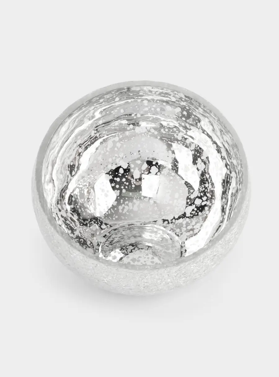 Конфетница, 15х12 см, стекло, серебристая, Кракелюр, Craquelure ,image-3