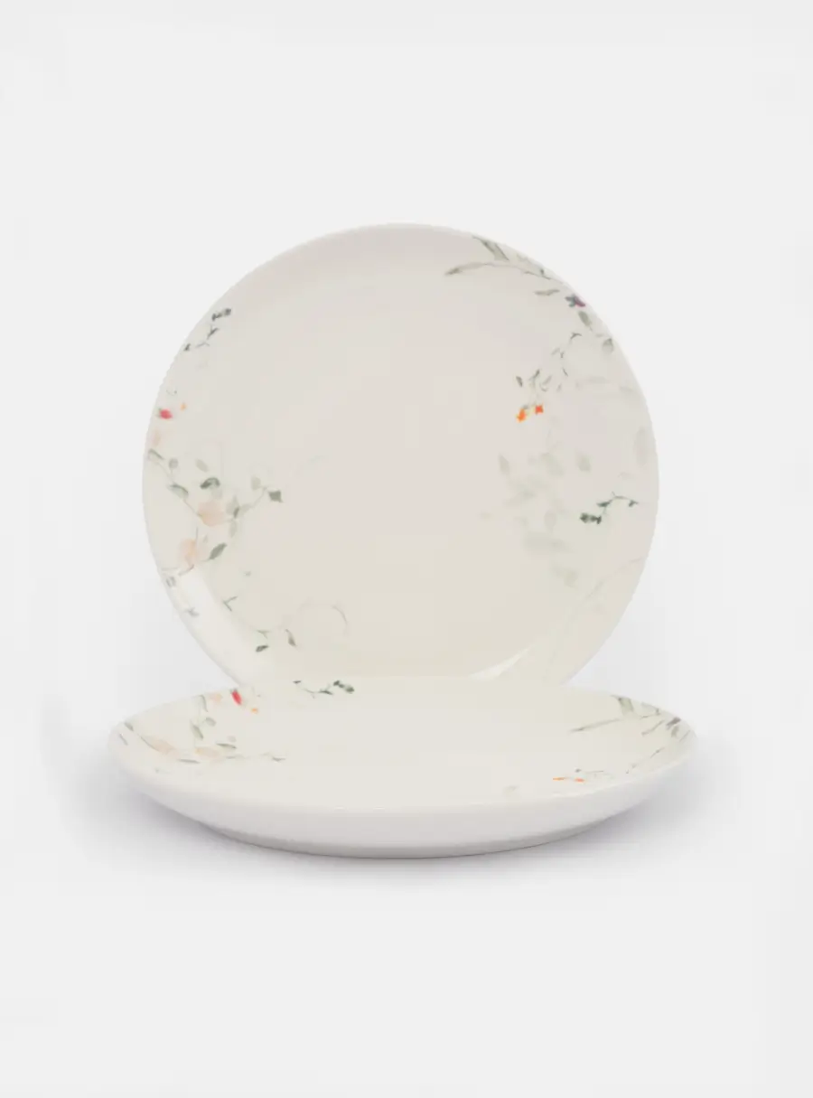 Тарелка закусочная, 21 см, 2 шт, фарфор N, белая, Цветы и листья, Primrose ,image-3