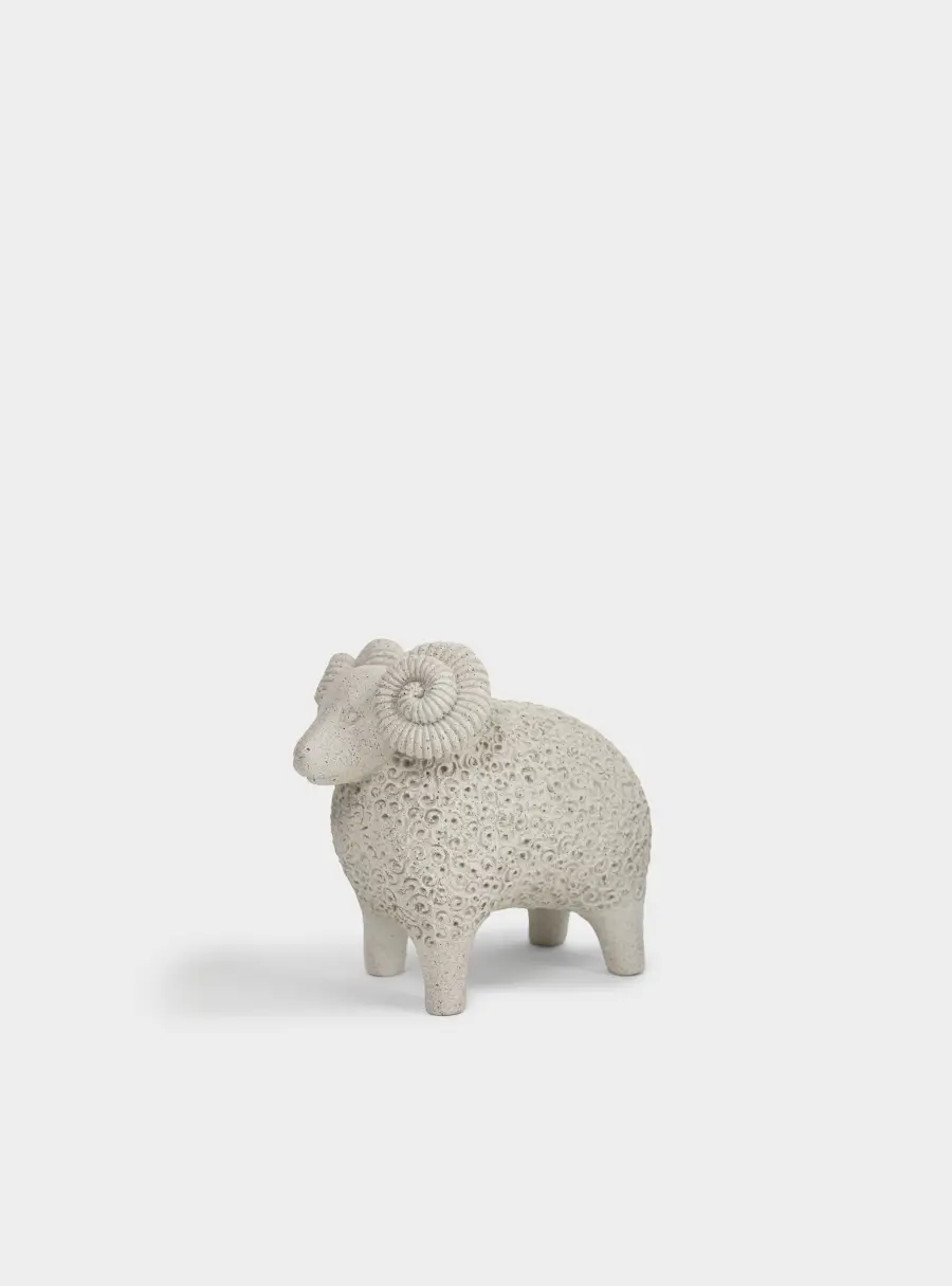 Статуэтка, 14 см, полирезин, белая, в крапинку, Барашек, Sheep ,image-0