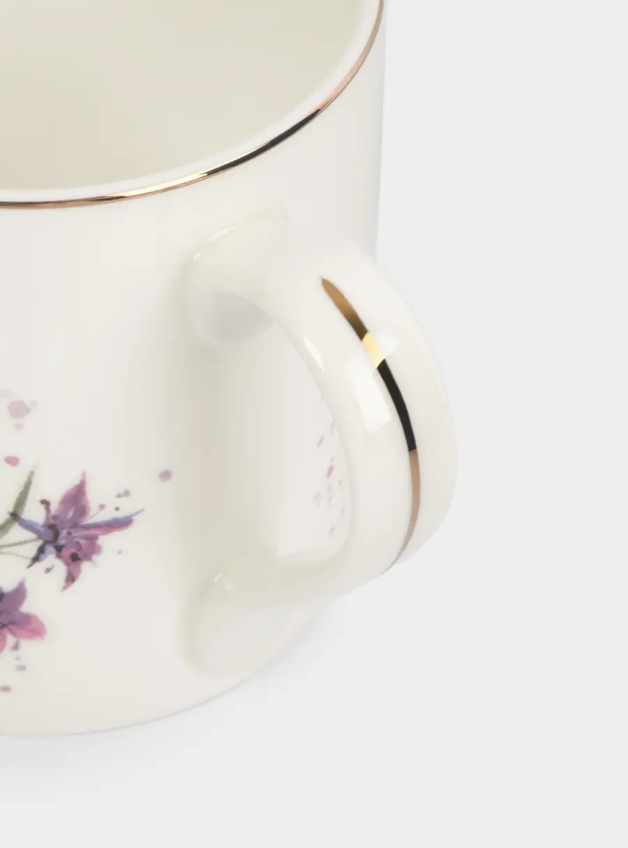 Кружка, 380 мл, фарфор F, белая, с золотистым кантом, Колокольчики, Giardino ,image-3